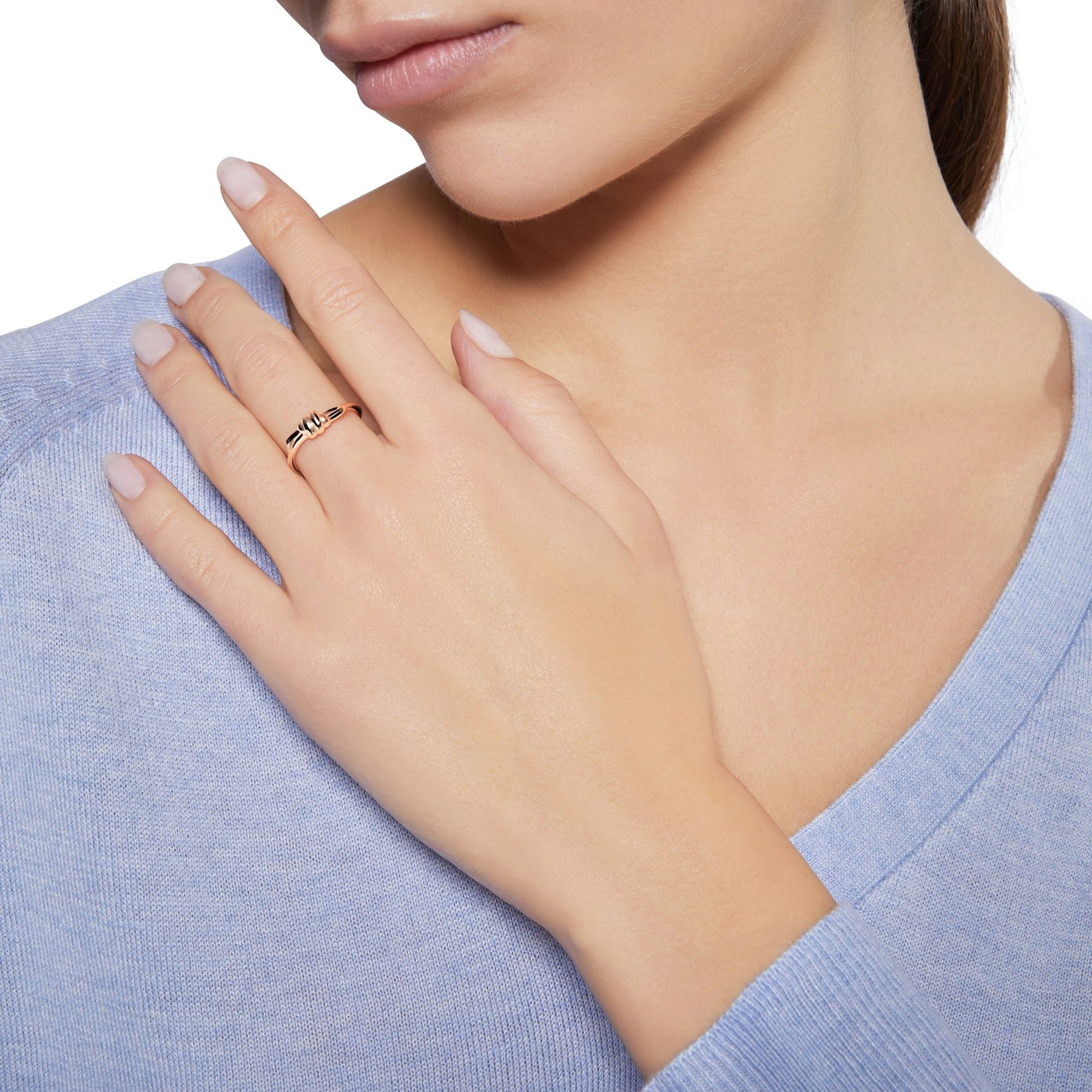 BAGUE NODO OR ROSE 1