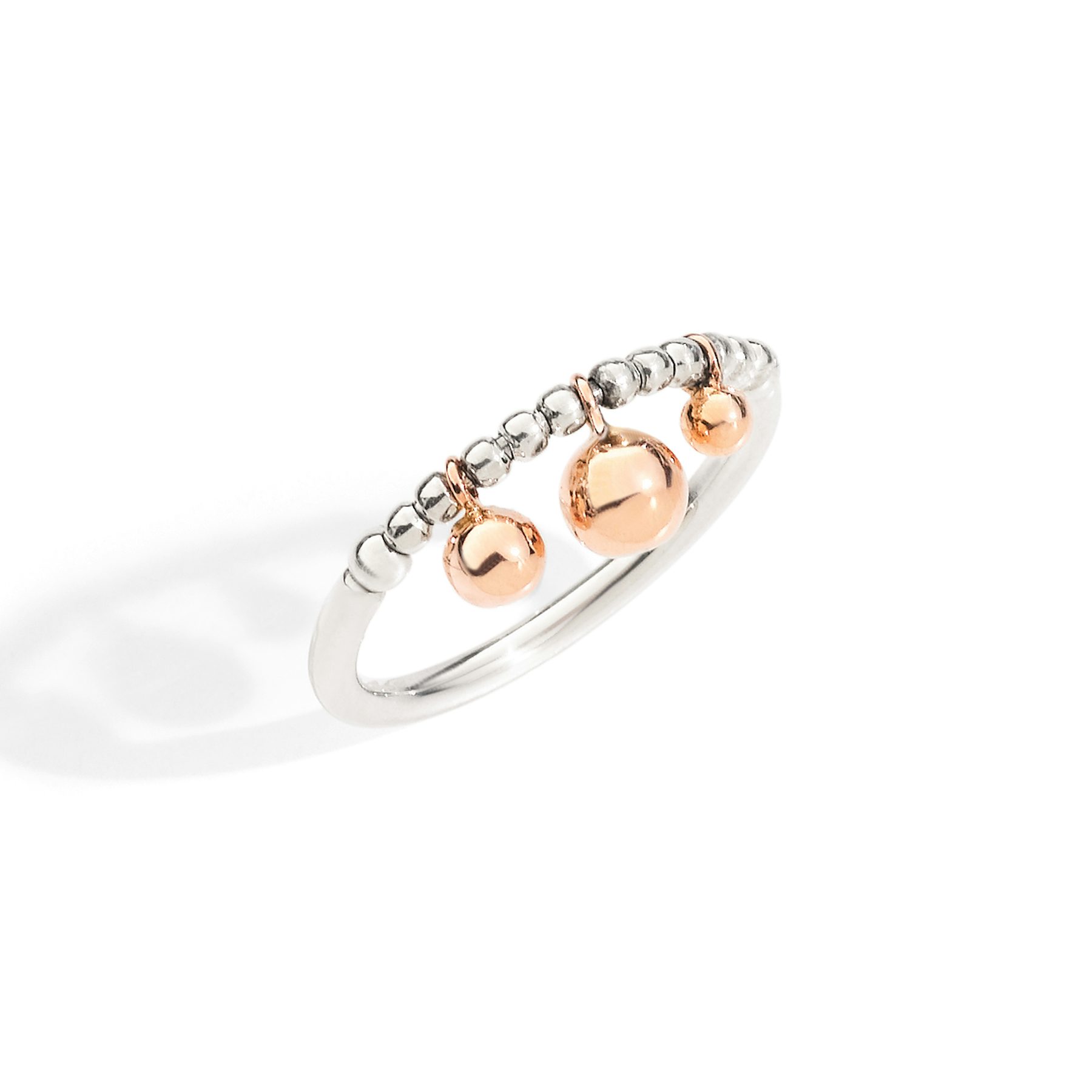 BAGUE BOLLICINE ARGENT & OR ROSE 0