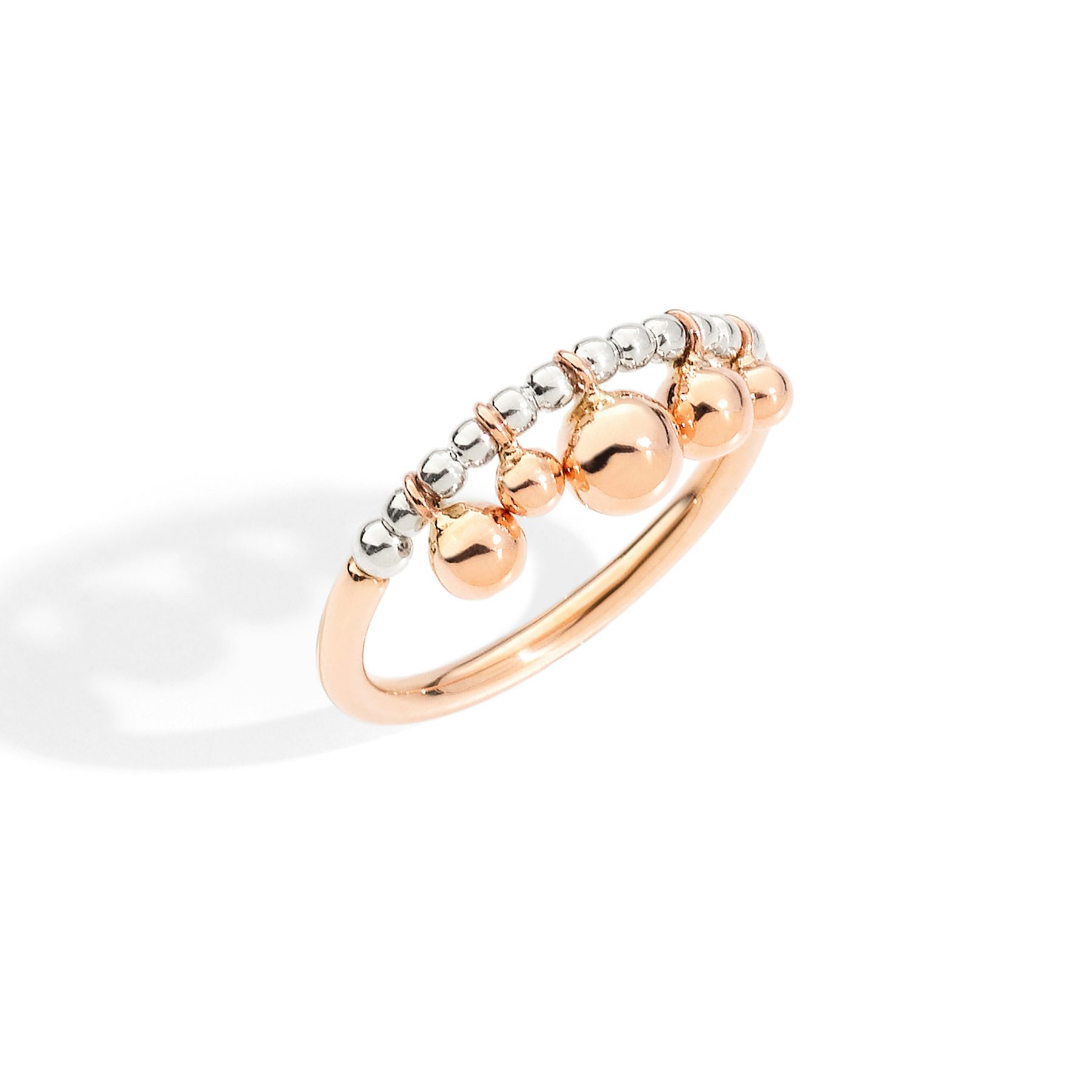 ROSE GOLD & SILVER BOLLICINE RING 0