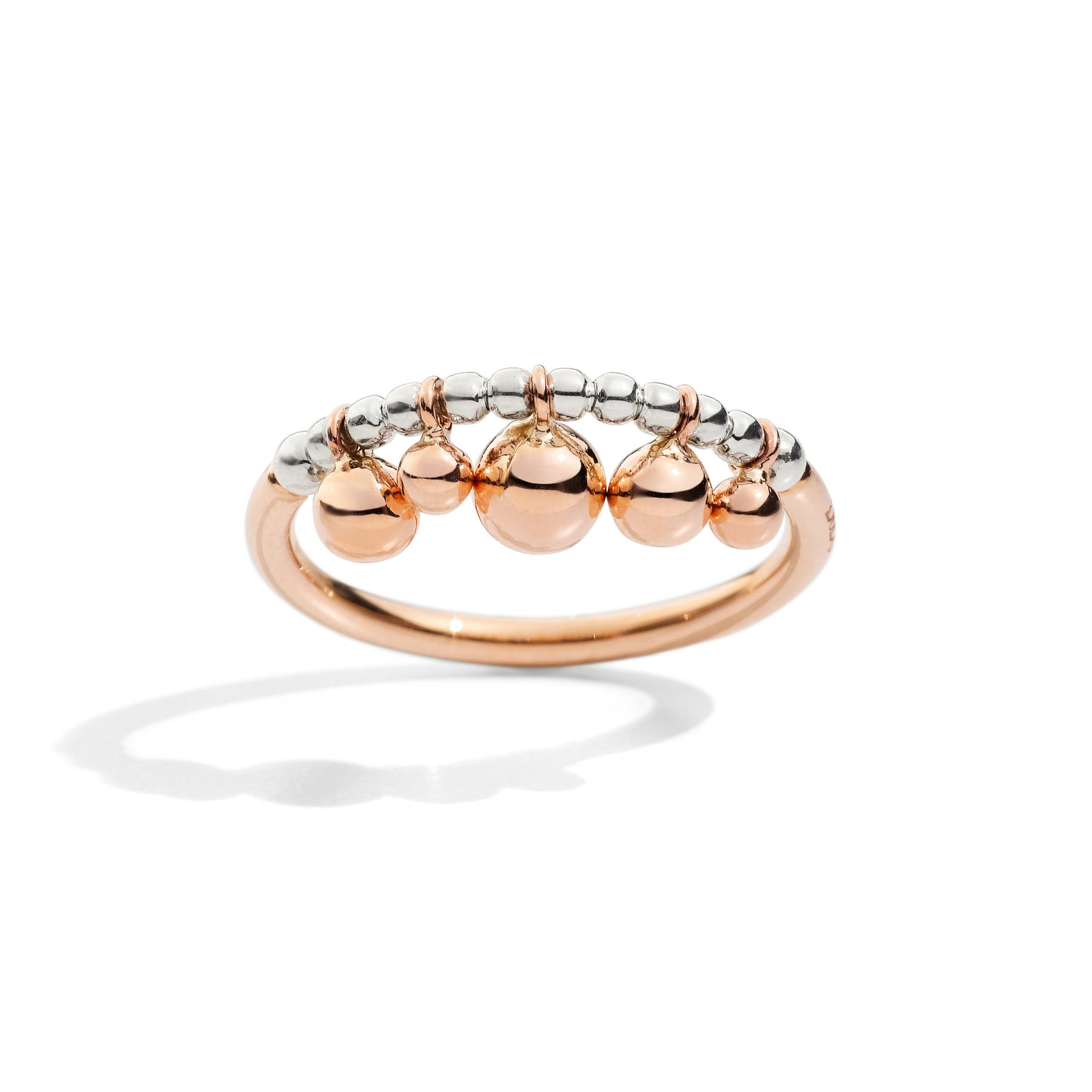 ROSE GOLD & SILVER BOLLICINE RING 1