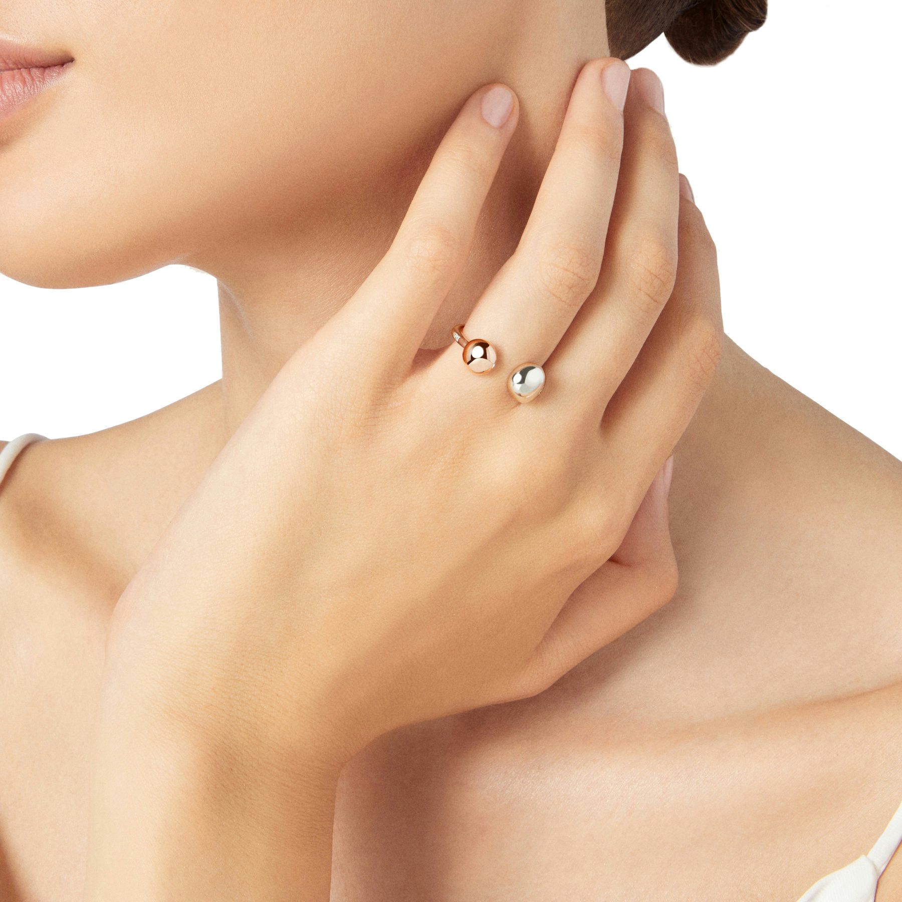 SILVER & ROSE GOLD PEPITA RING 1
