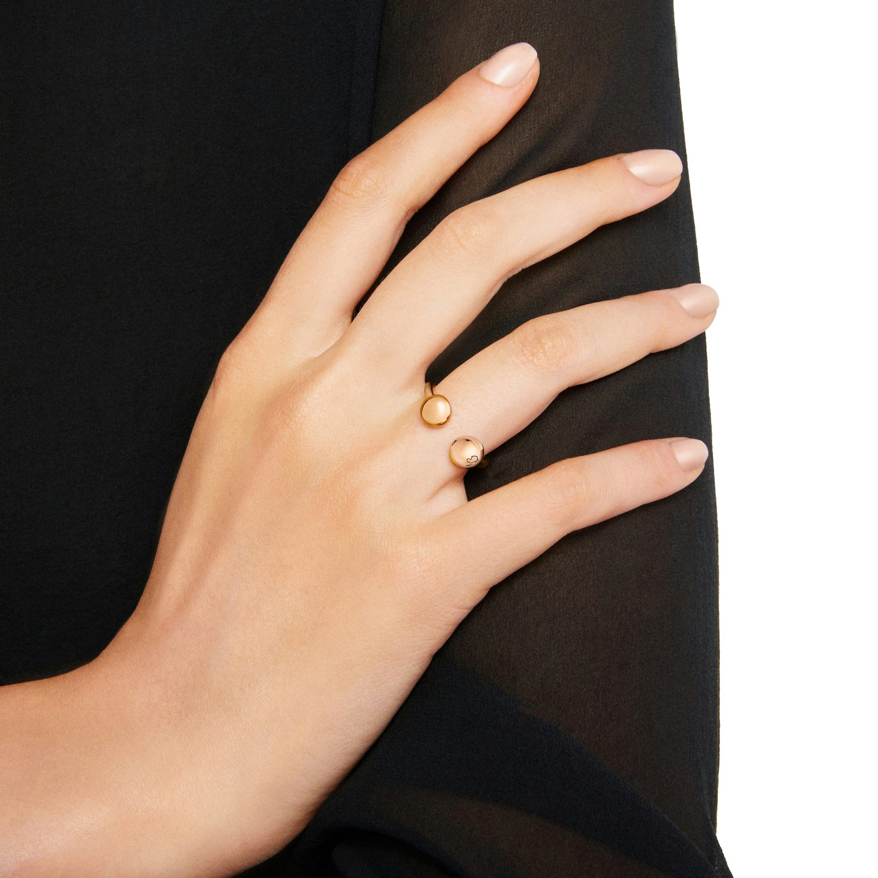 BAGUE PEPITA OR ROSE 1