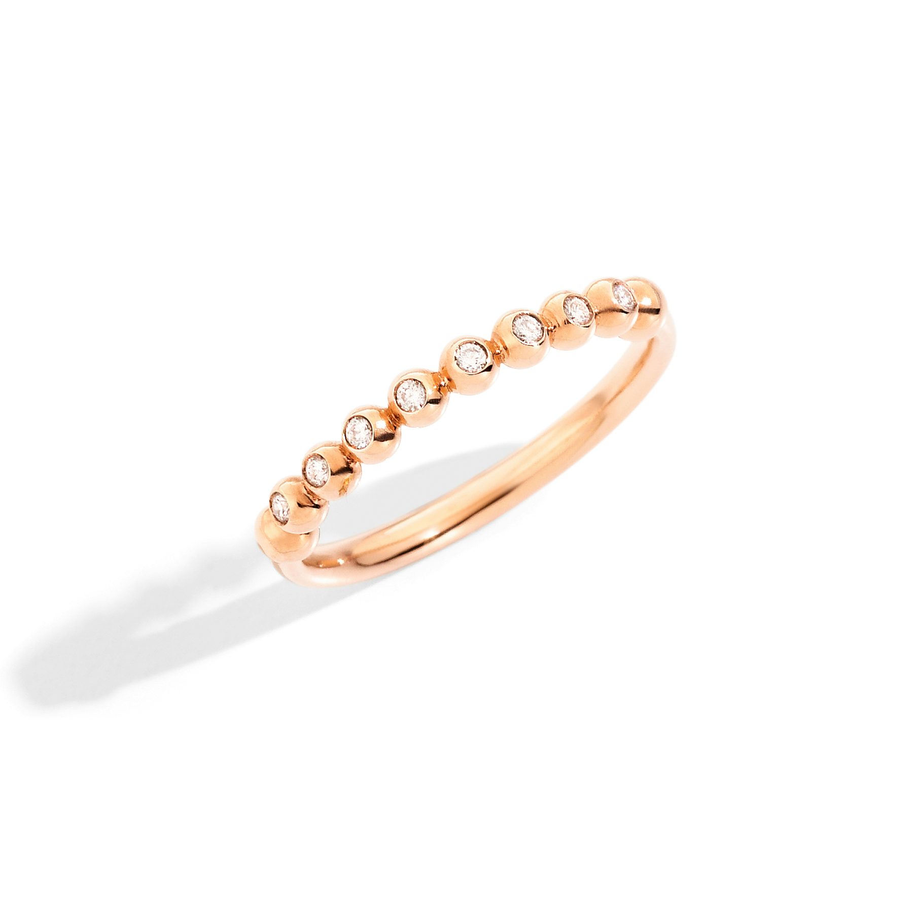 ANELLO BOLLICINE ORO ROSA & DIAMANTI BIANCHI 0
