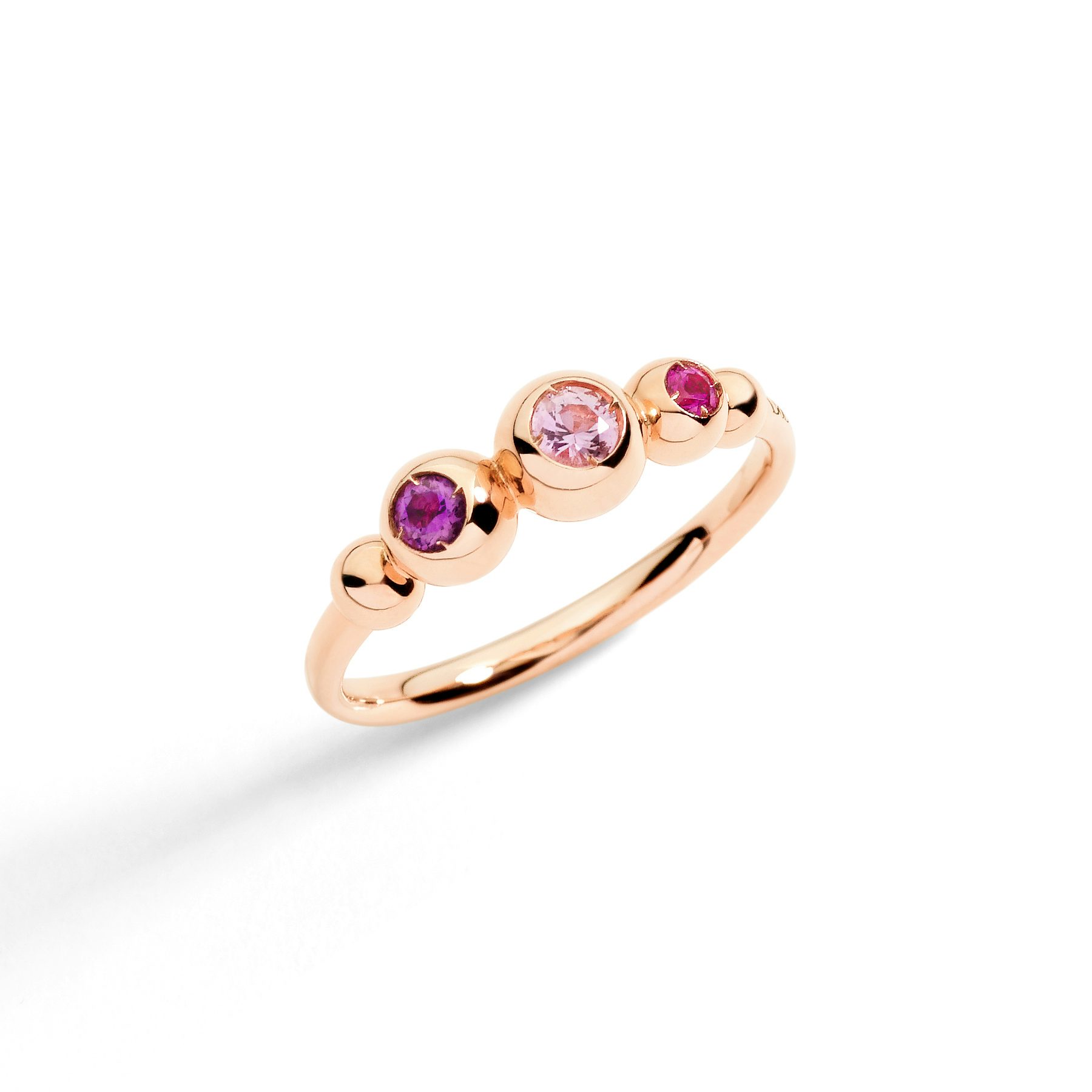 ROSE GOLD & COLOURED STONE BOLLICINE RING 0