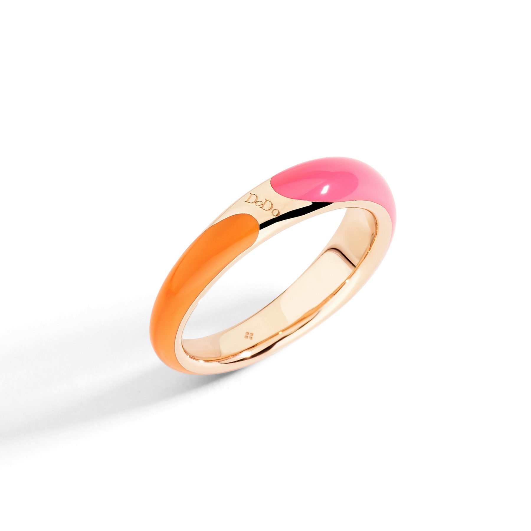 GOLD PLATED SILVER & ENAMEL RONDELLE RING 0