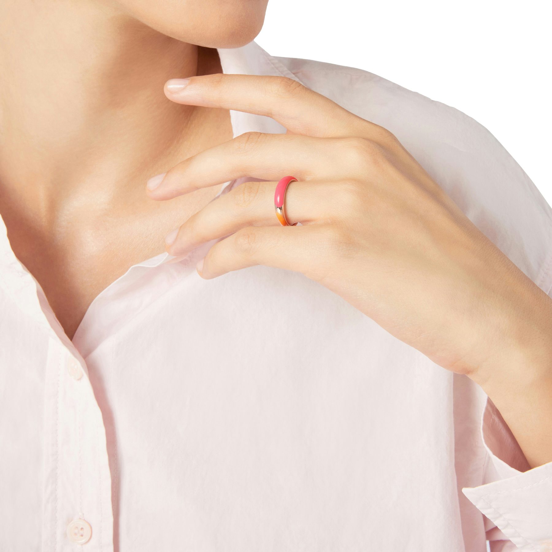 GOLD PLATED SILVER & ENAMEL RONDELLE RING 1