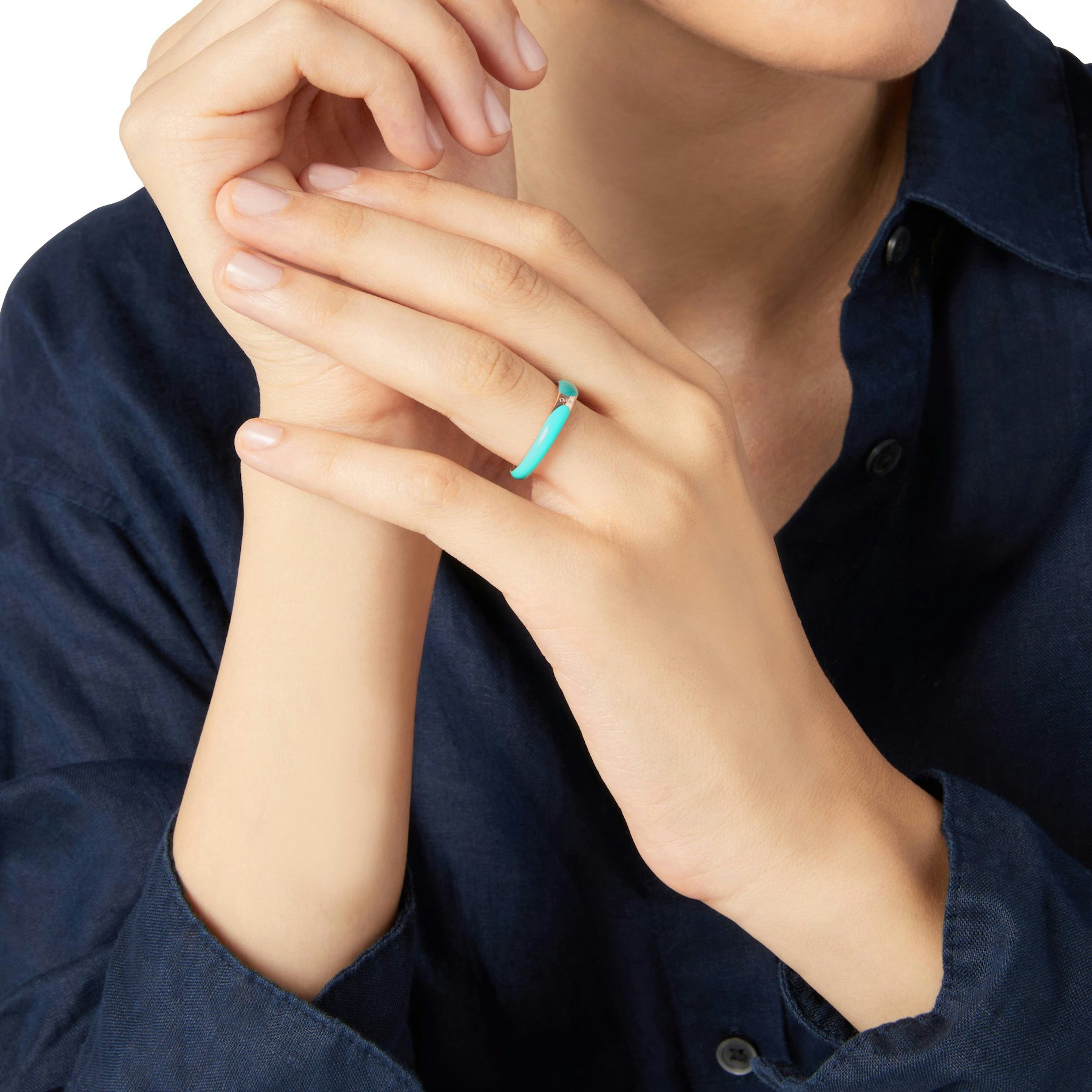 BAGUE RONDELLE ARGENT DORÉ & ÉMAIL 1