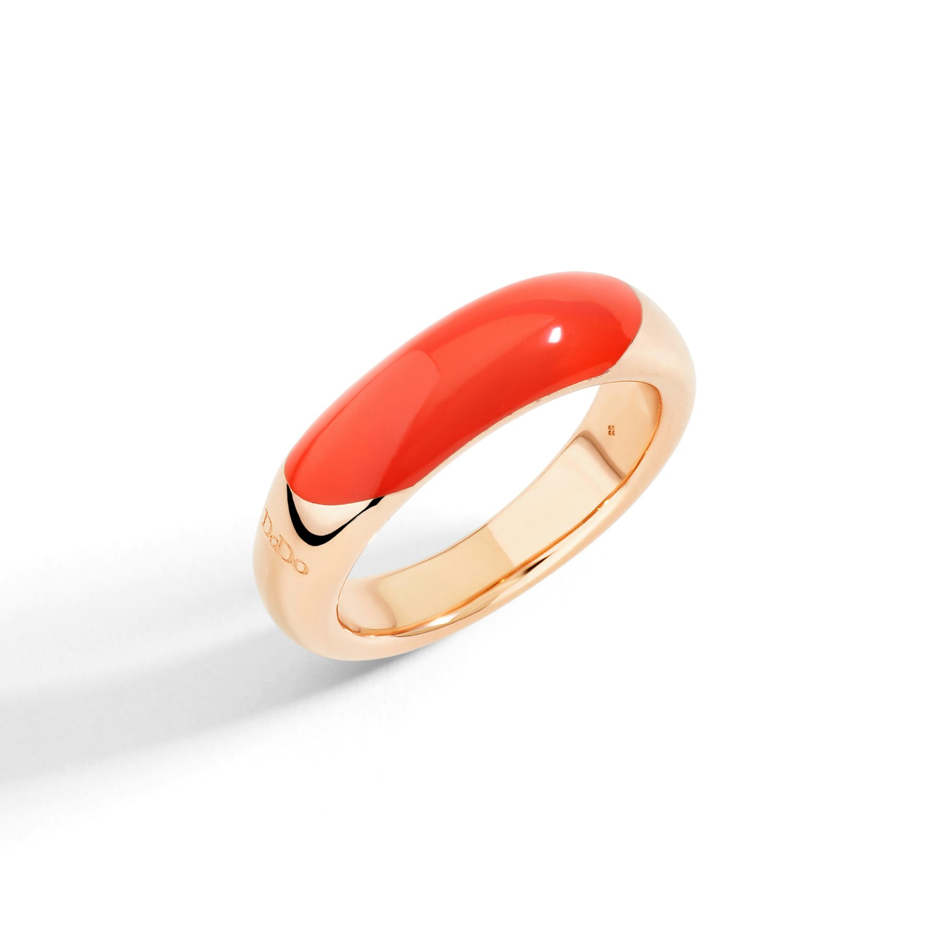 GOLD PLATED SILVER & ENAMEL RONDELLE RING 0