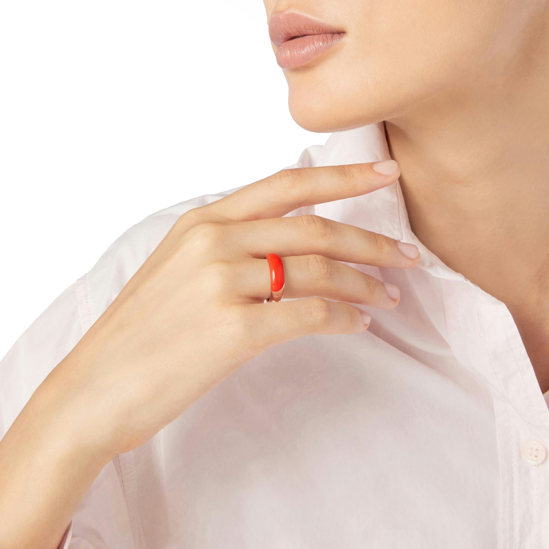 GOLD PLATED SILVER & ENAMEL RONDELLE RING 1