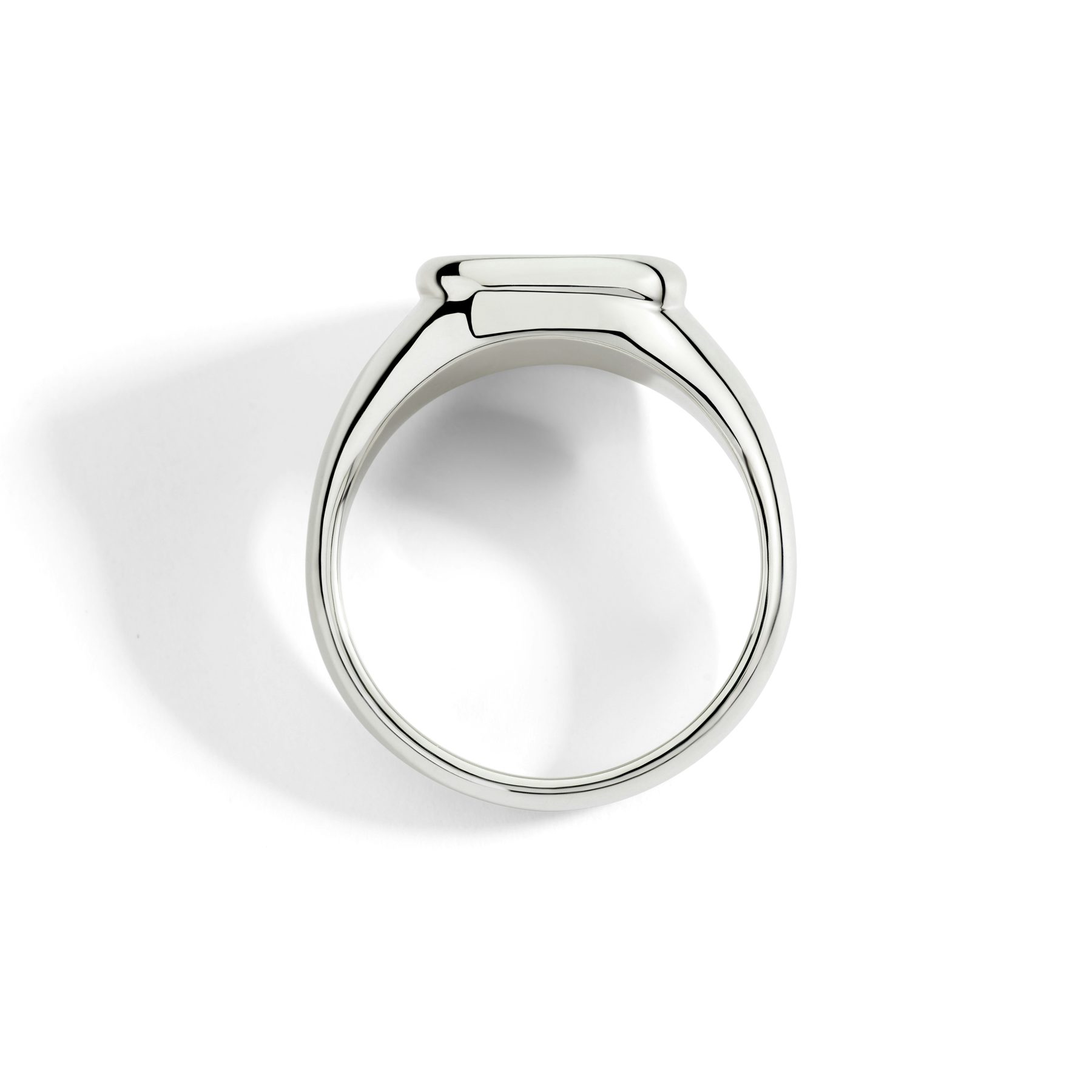 SILVER & WHITE DIAMOND SIGNET RING 1