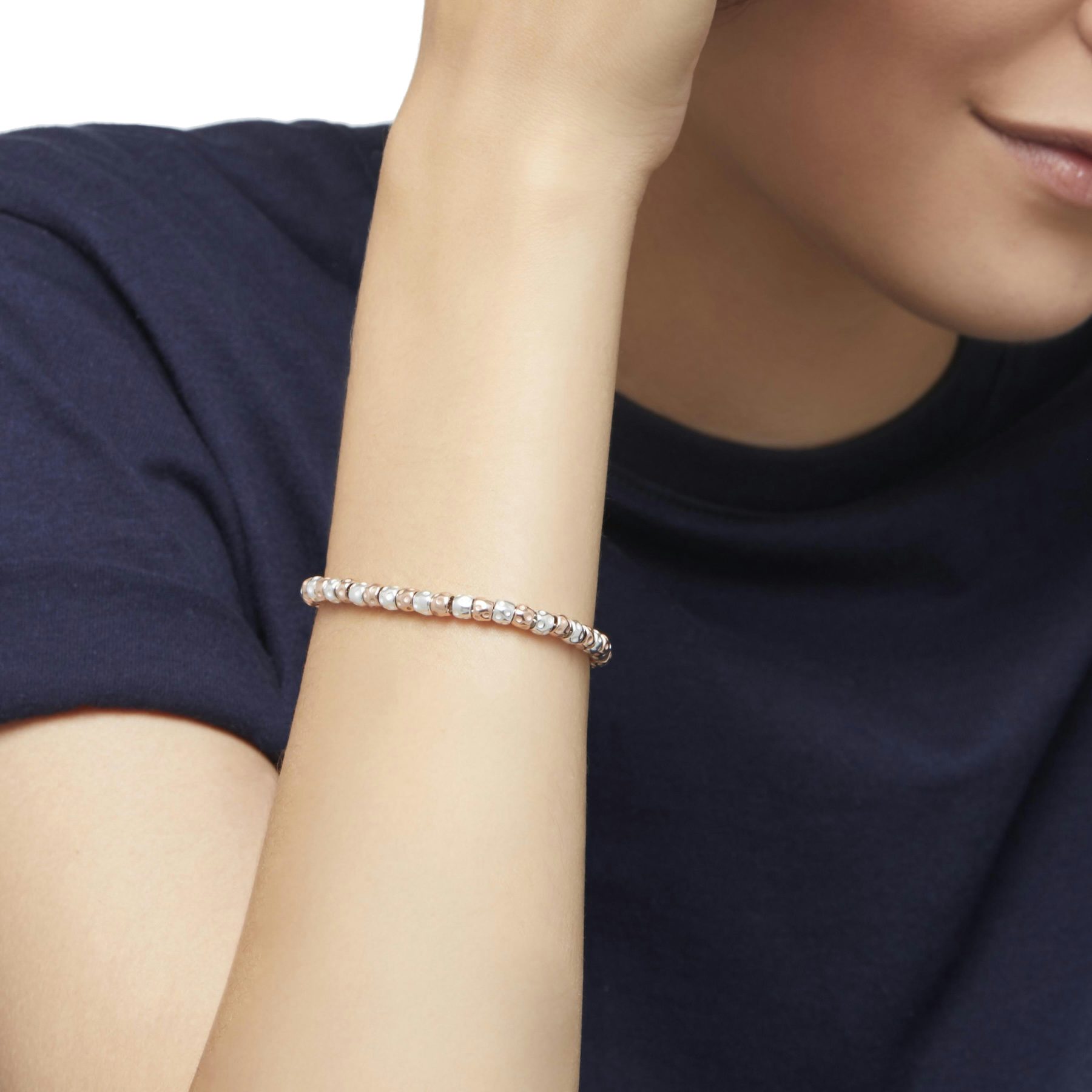 SILVER & ROSE GOLD GRANELLI BRACELET 1