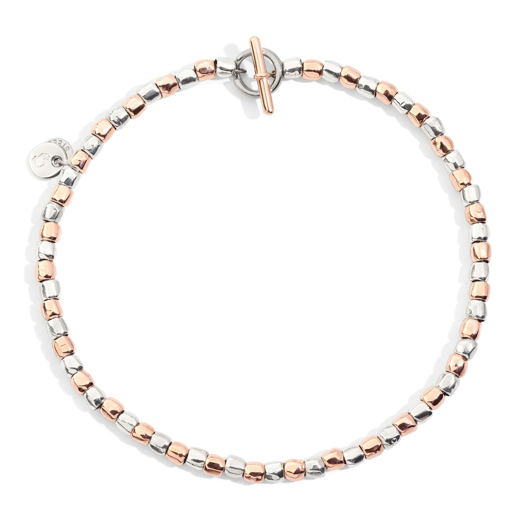 BRACCIALE MINI GRANELLI ARGENTO & ORO ROSA  0