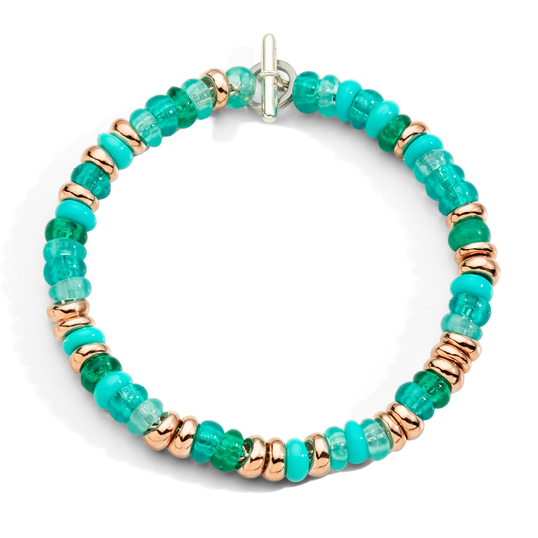 BRACELET RONDELLE EN ARGENT DORÉ ET PLASTIQUE RECYCLÉ 0