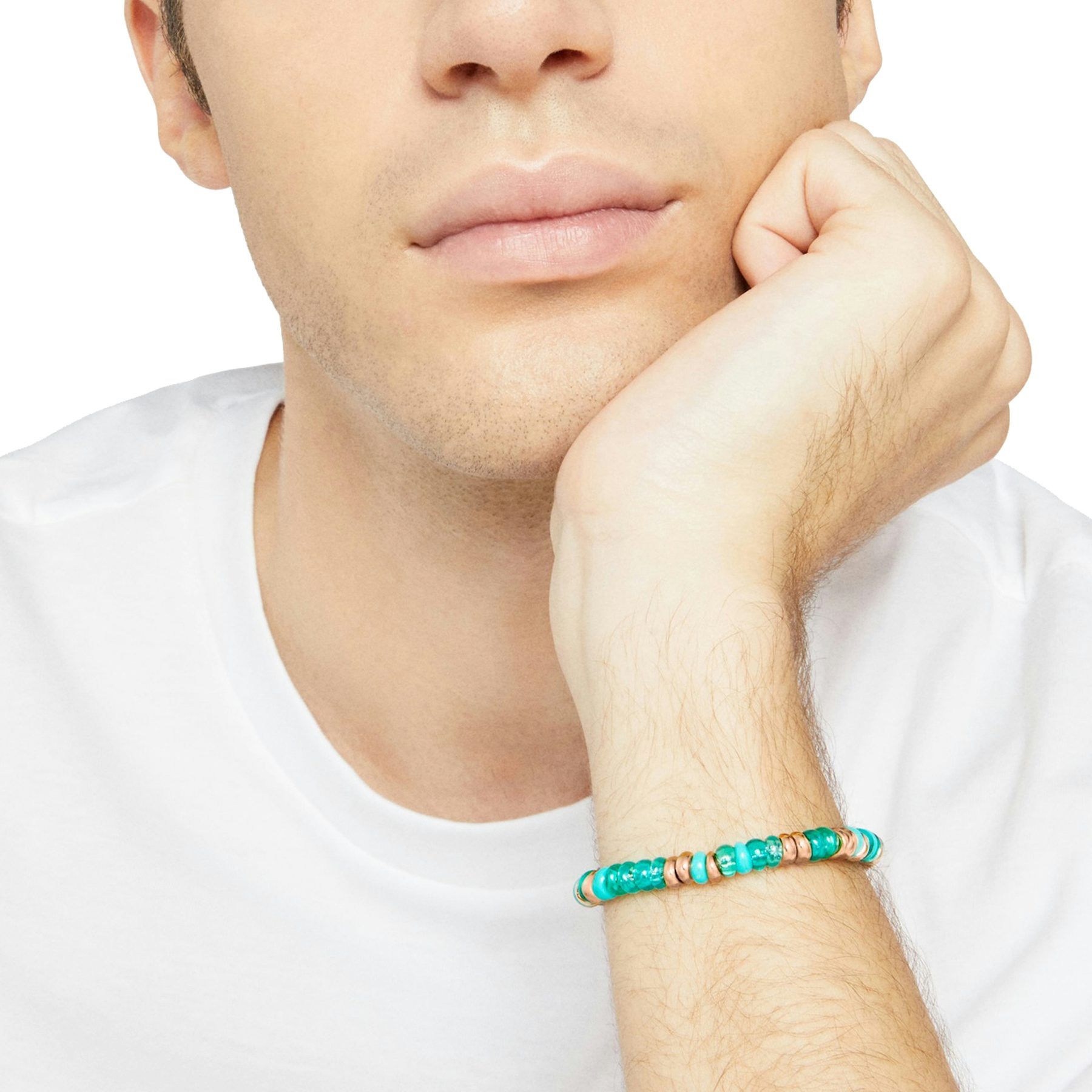 BRACELET RONDELLE EN ARGENT DORÉ ET PLASTIQUE RECYCLÉ 1