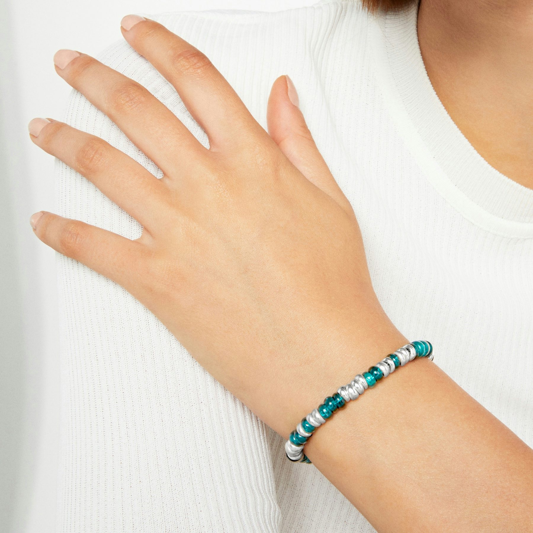 RONDELLE BRACELET IN SILVER & RECYCLED PLASTIC 1