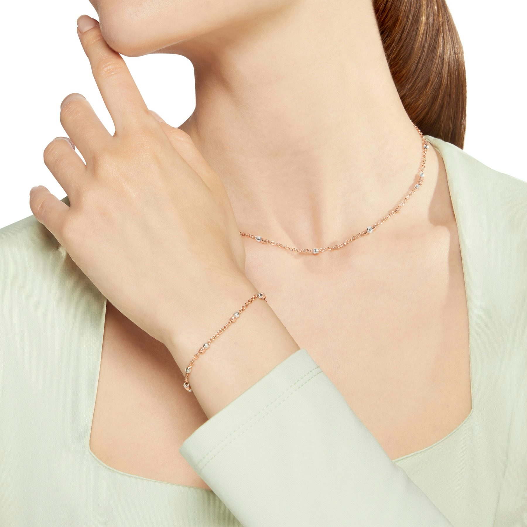 ROSE GOLD & SILVER MINI GRANELLI BRACELET 1