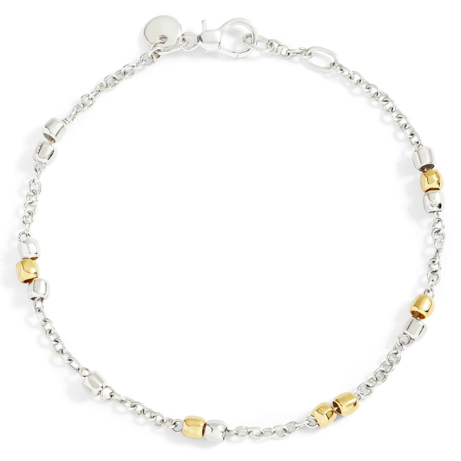 SILVER & YELLOW GOLD MINI GRANELLI BRACELET 0
