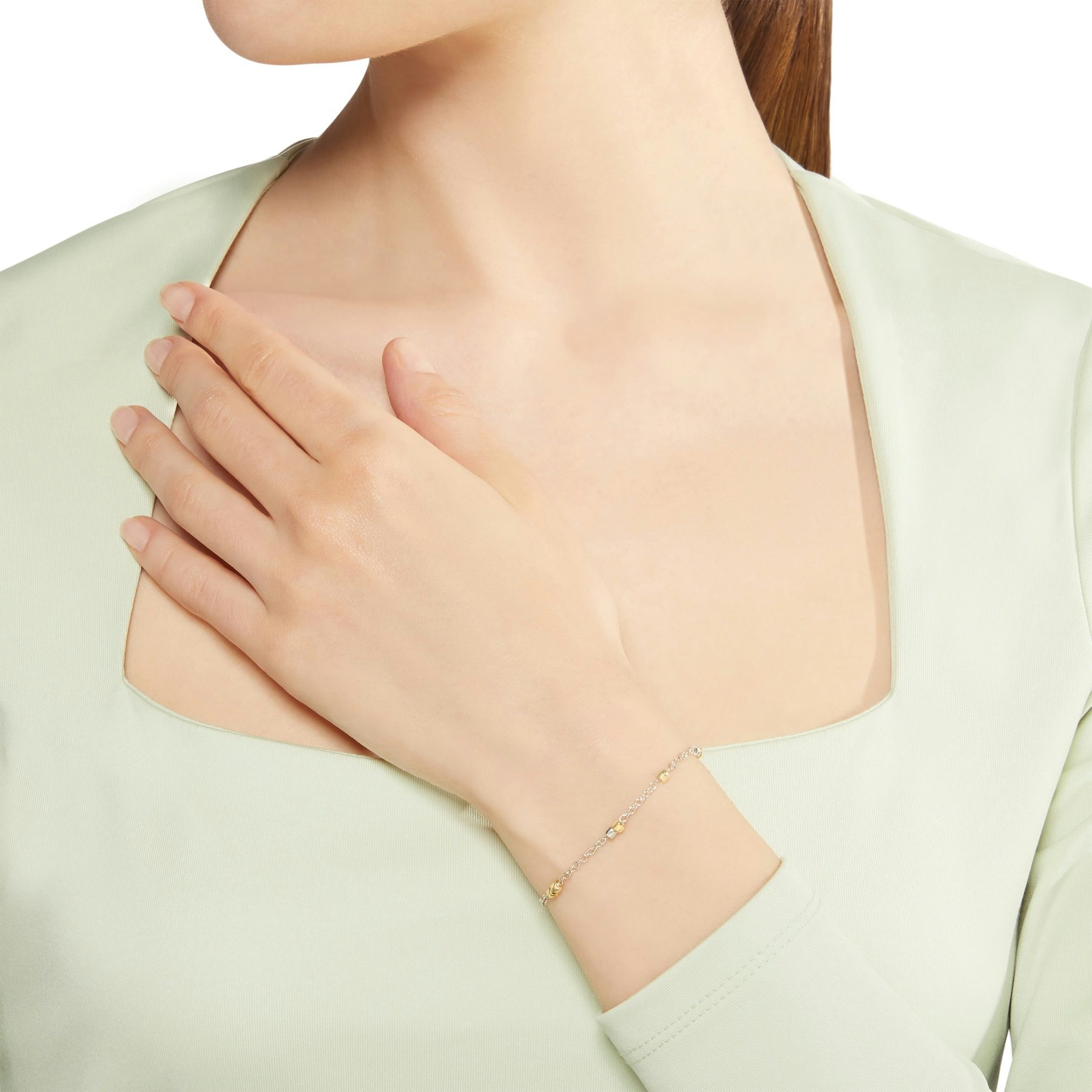 SILVER & YELLOW GOLD MINI GRANELLI BRACELET 1