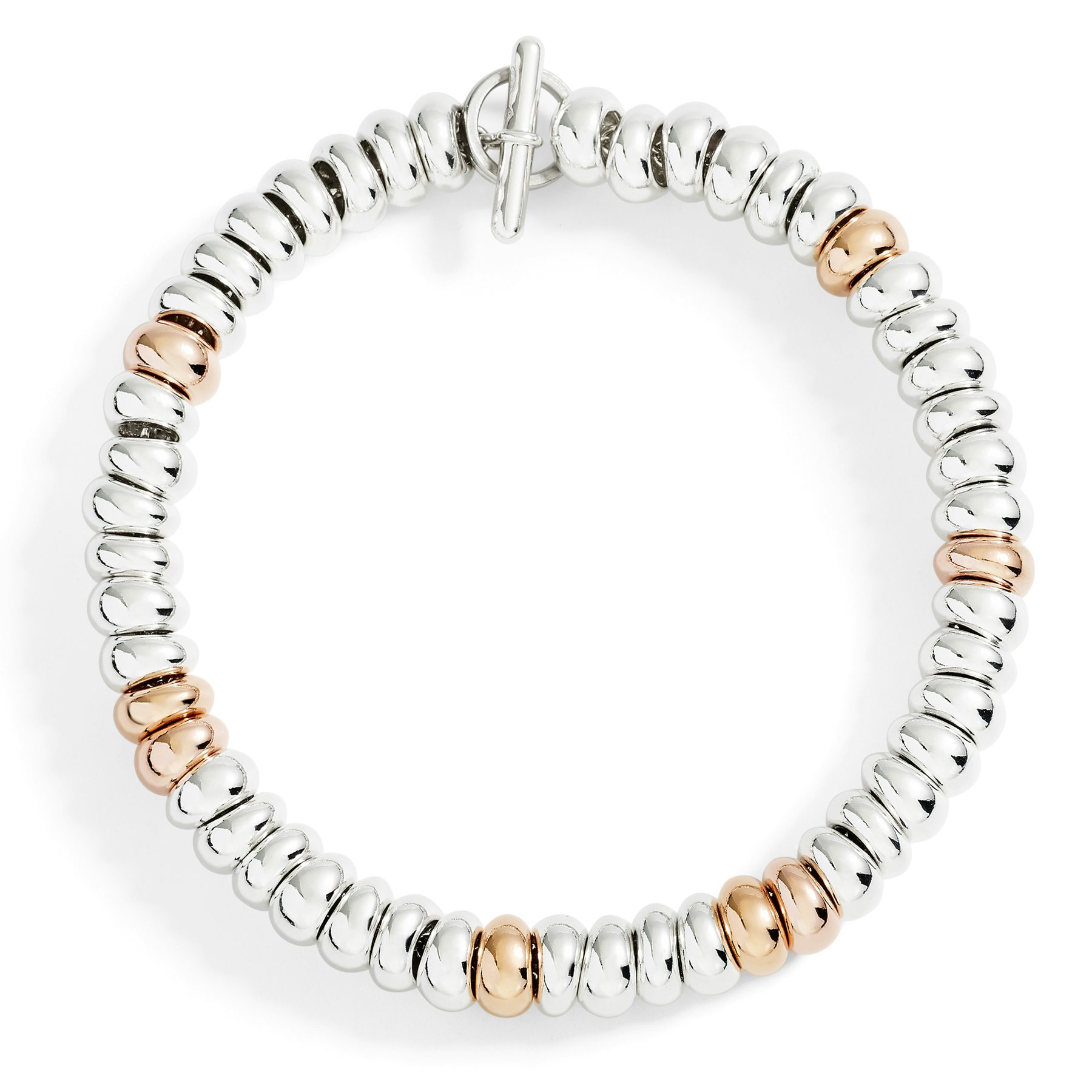 BRACCIALE RONDELLE ARGENTO & ARGENTO DORATO 0