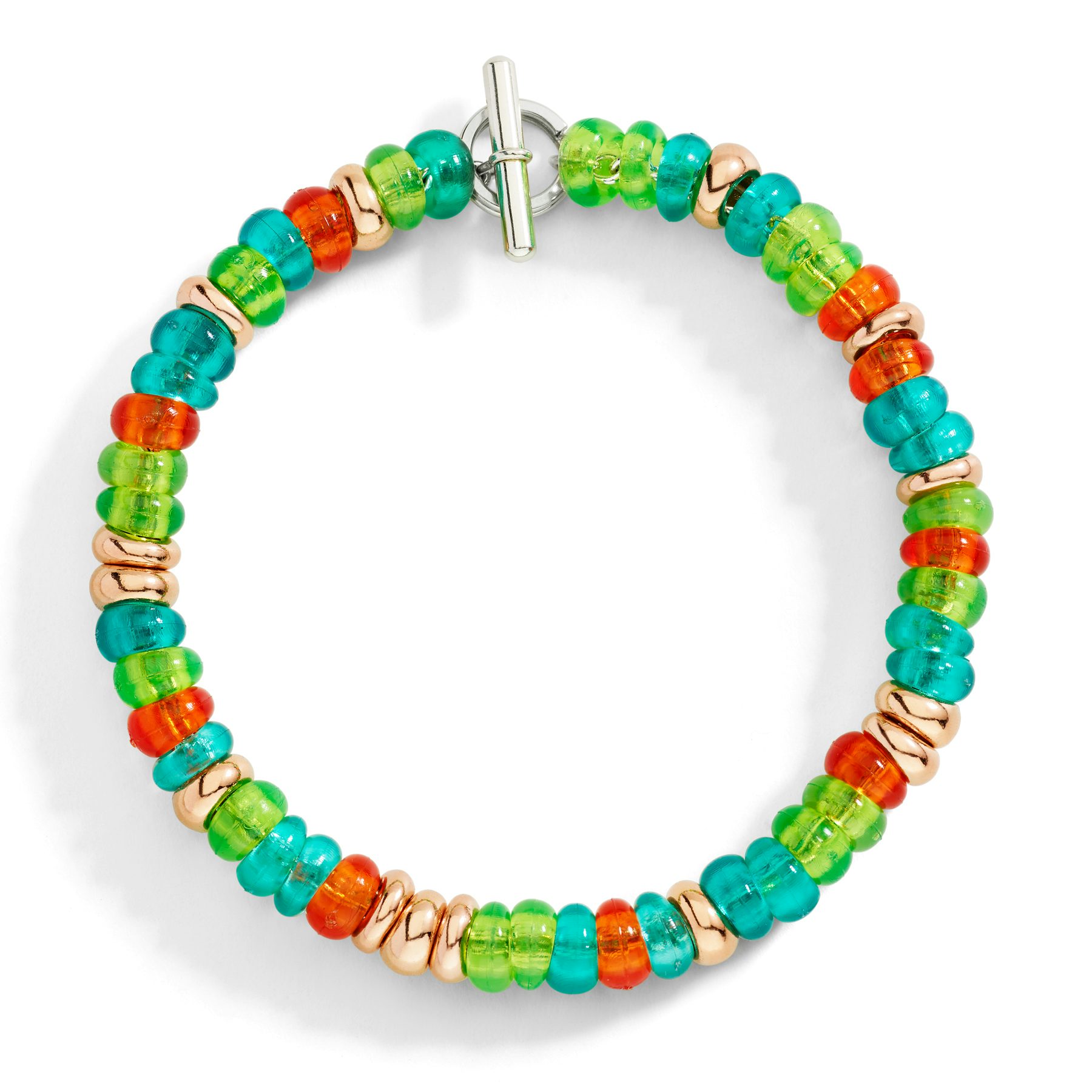 BRACELET RONDELLE EN ARGENT DORÉ ET PLASTIQUE RECYCLÉ 0