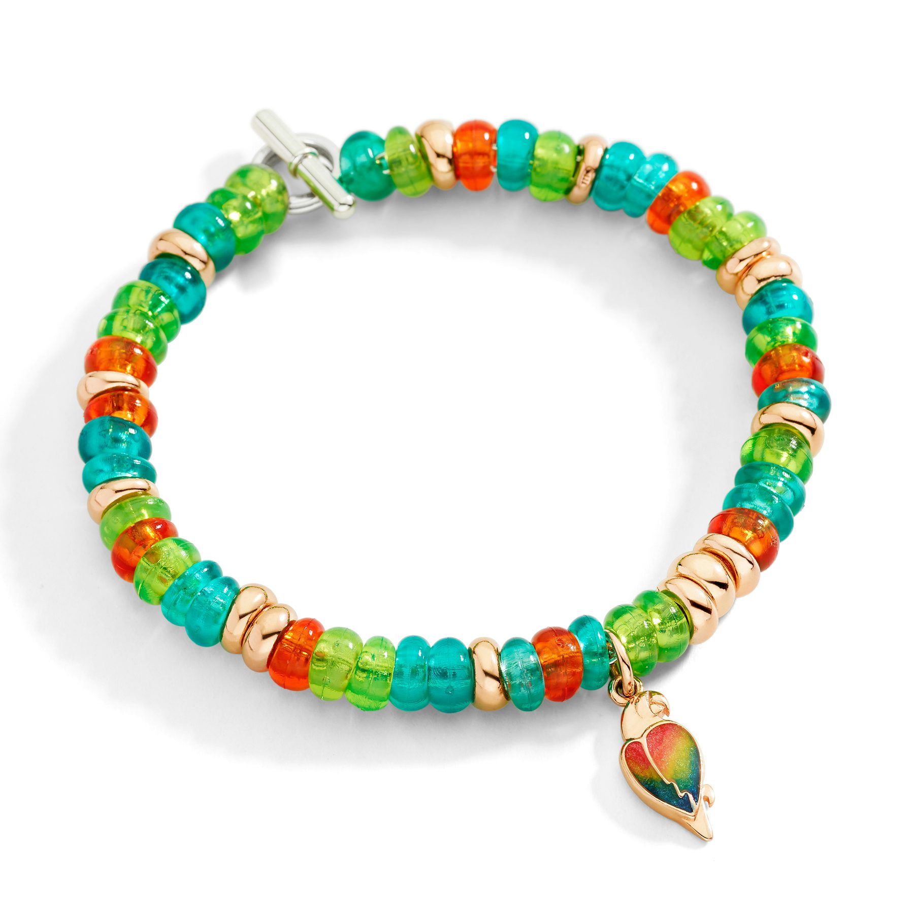 BRACELET RONDELLE EN ARGENT DORÉ ET PLASTIQUE RECYCLÉ 1