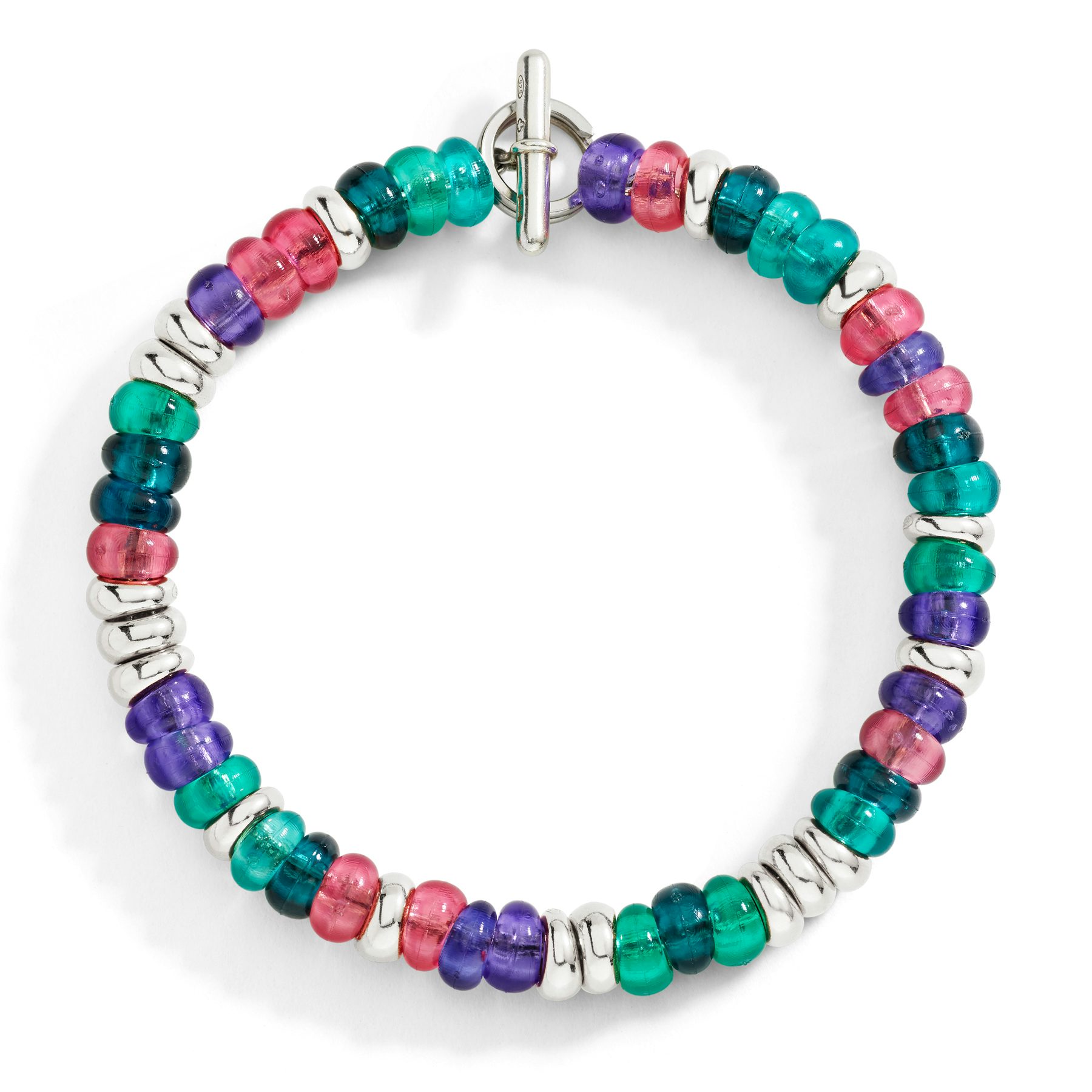 BRACELET RONDELLE EN ARGENT ET PLASTIQUE RECYCLÉ 0