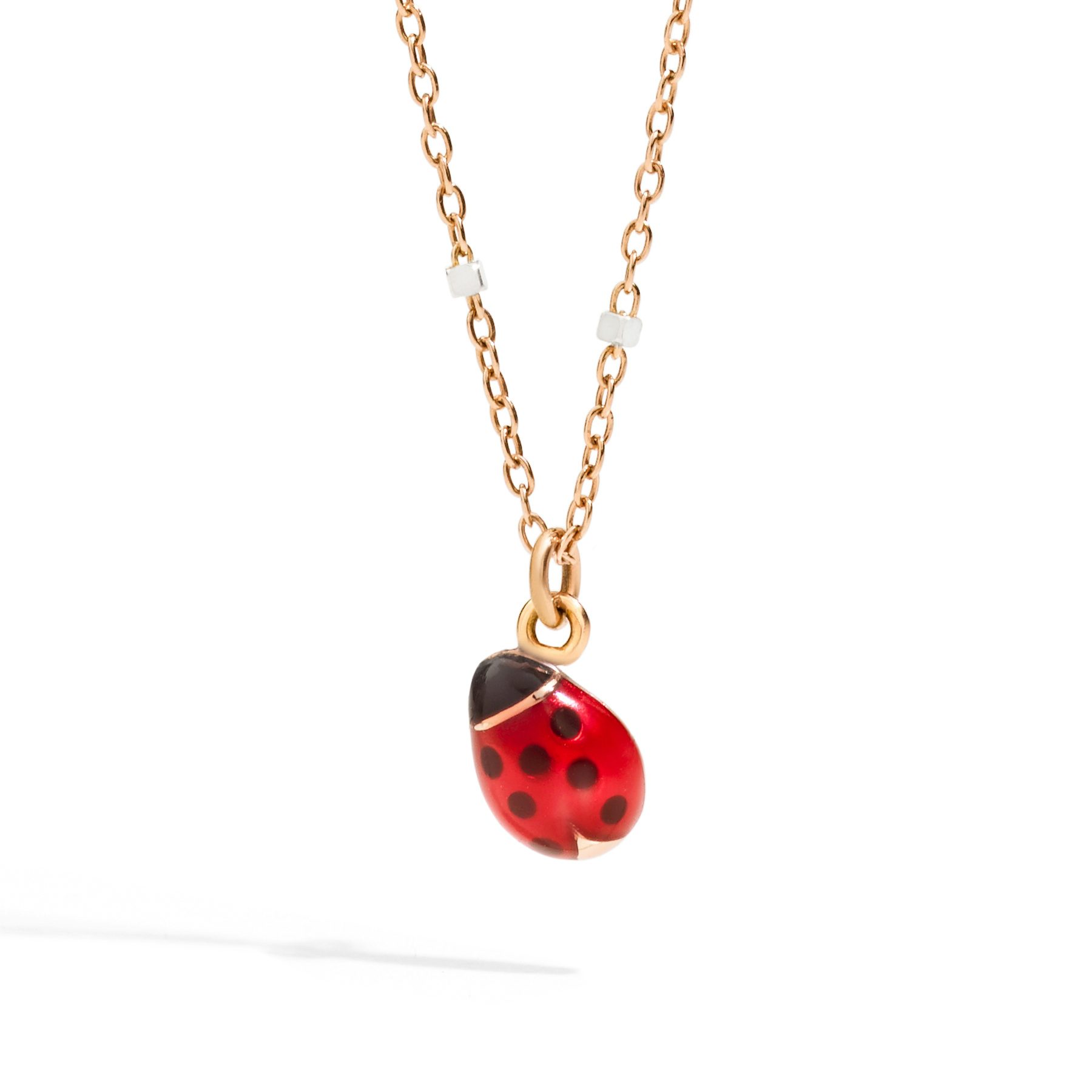 COLLANA MINI COCCINELLA ORO ROSA & SMALTO 0