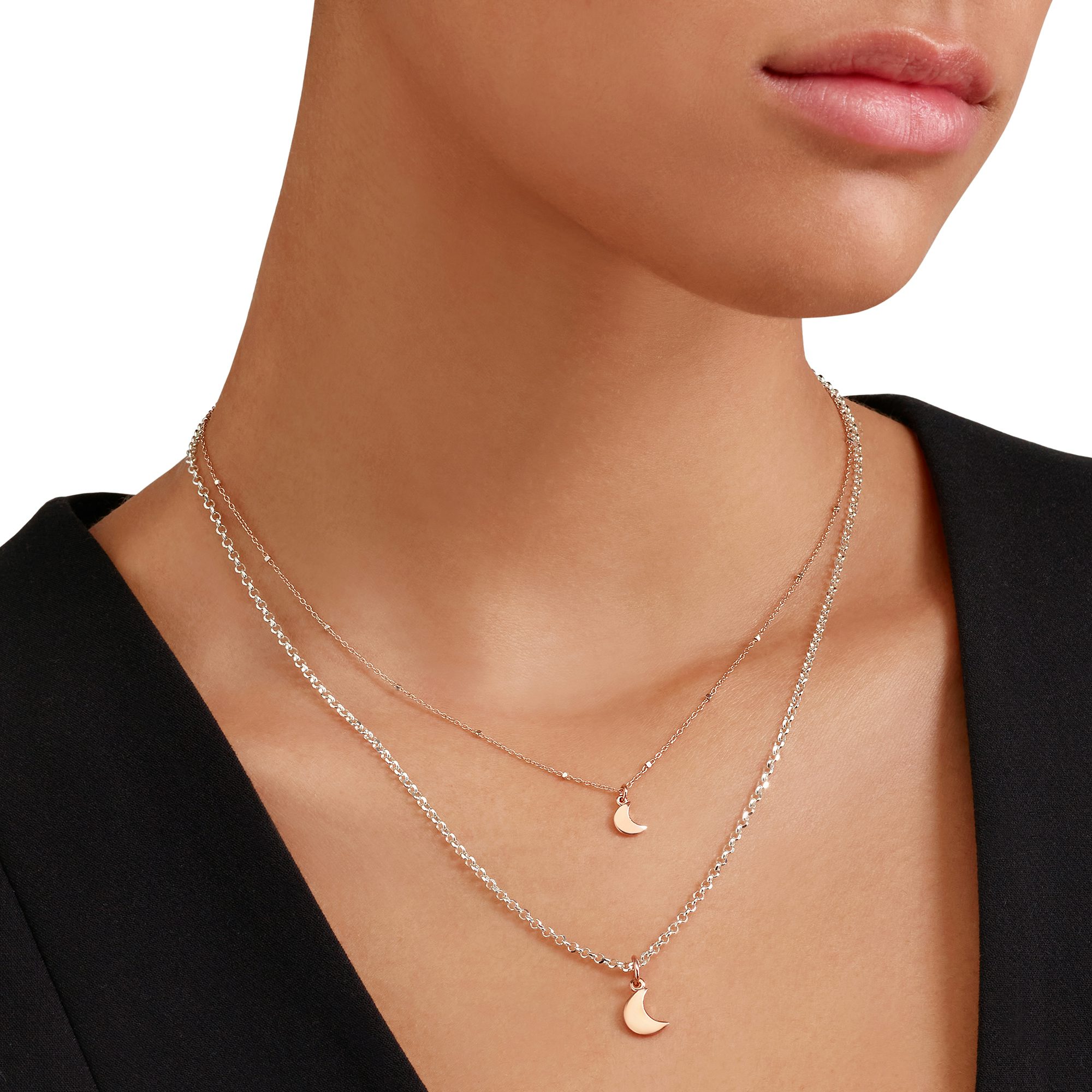 COLLANA MINI LUNA ORO ROSA 1