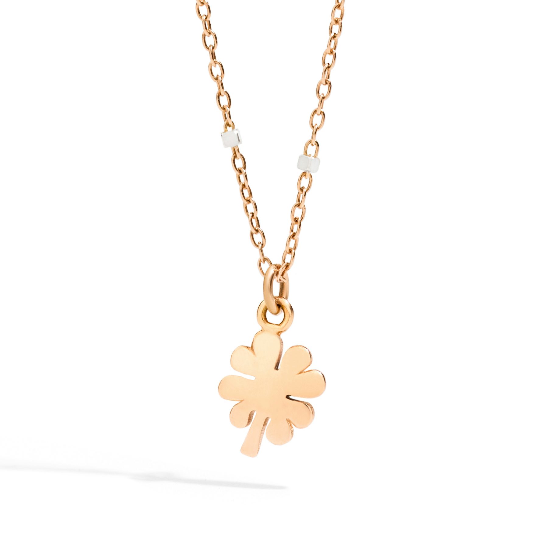 COLLANA MINI QUADRIFOGLIO ORO ROSA 0