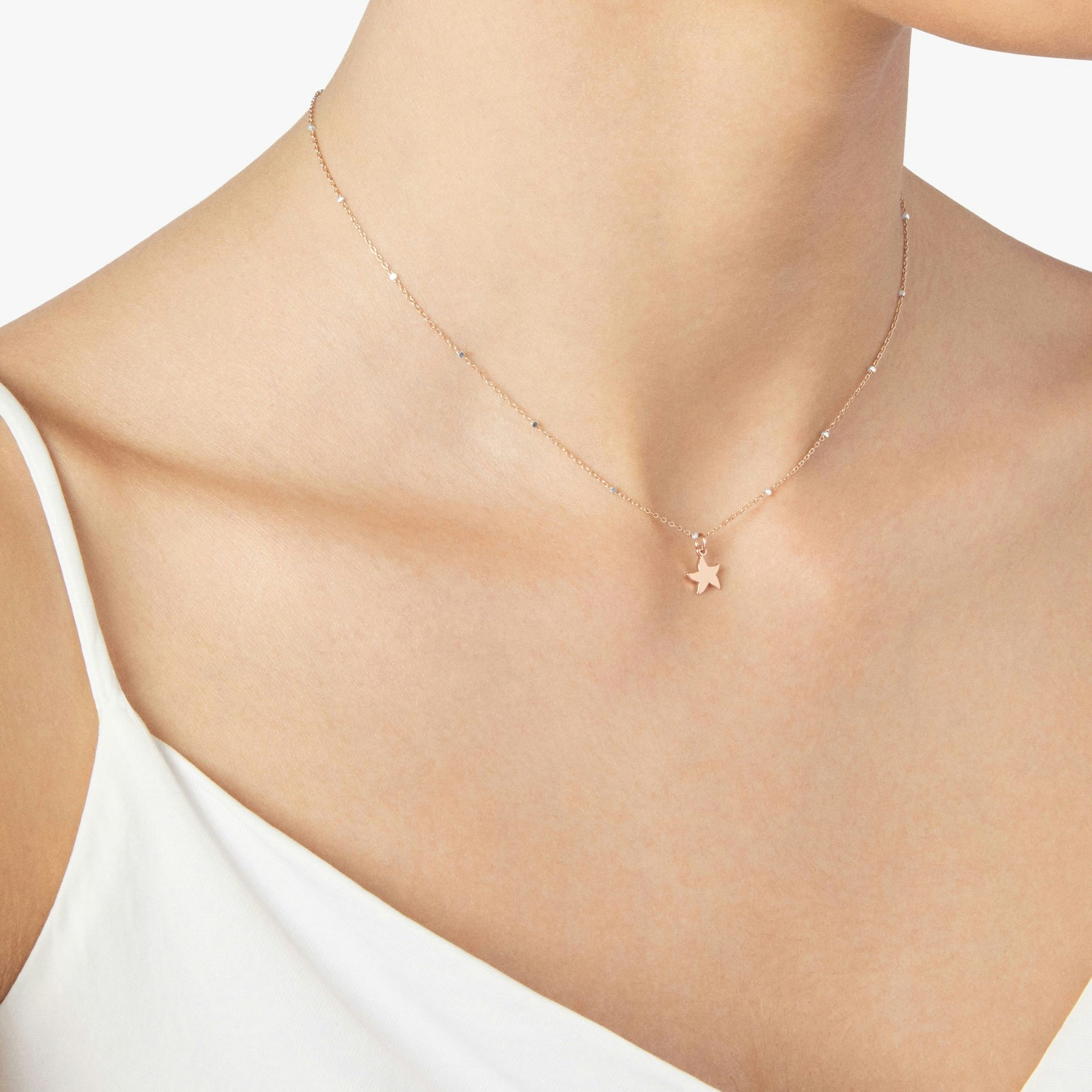 COLLANA MINI STELLINA ORO ROSA 1
