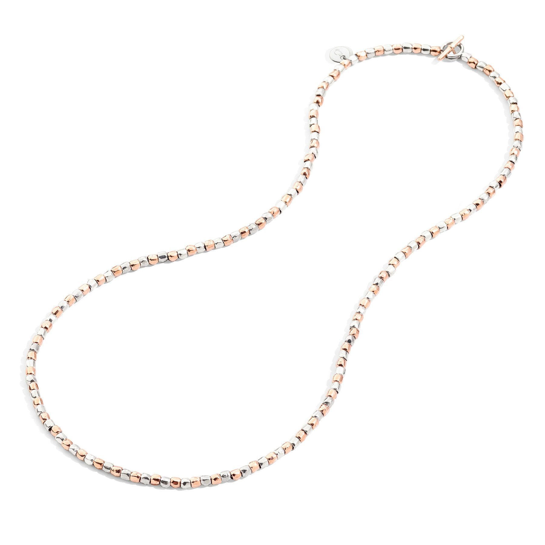 COLLANA MINI GRANELLI ARGENTO & ORO ROSA 1