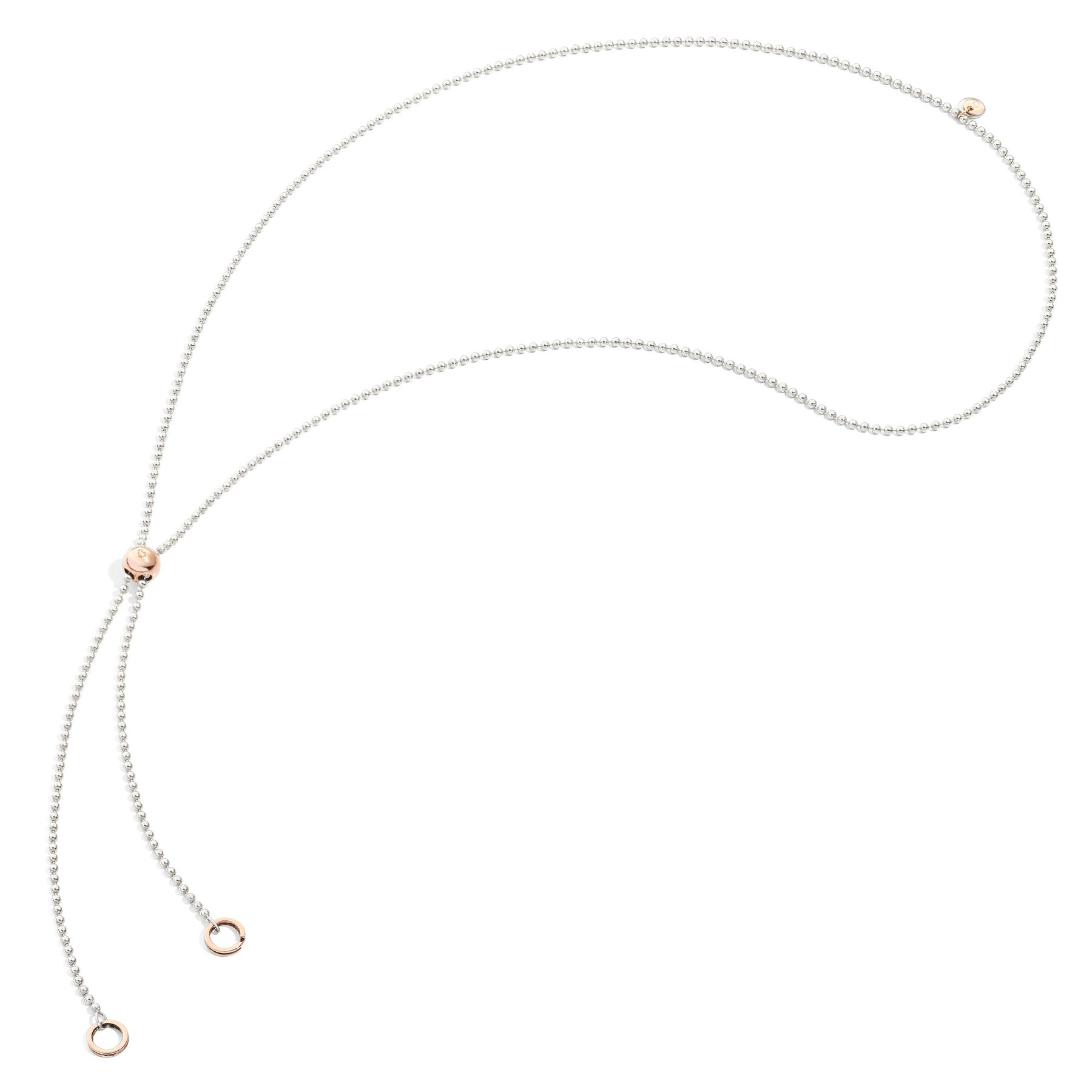 SILVER & ROSE GOLD BOLLICINE LARIAT NECKLACE 0