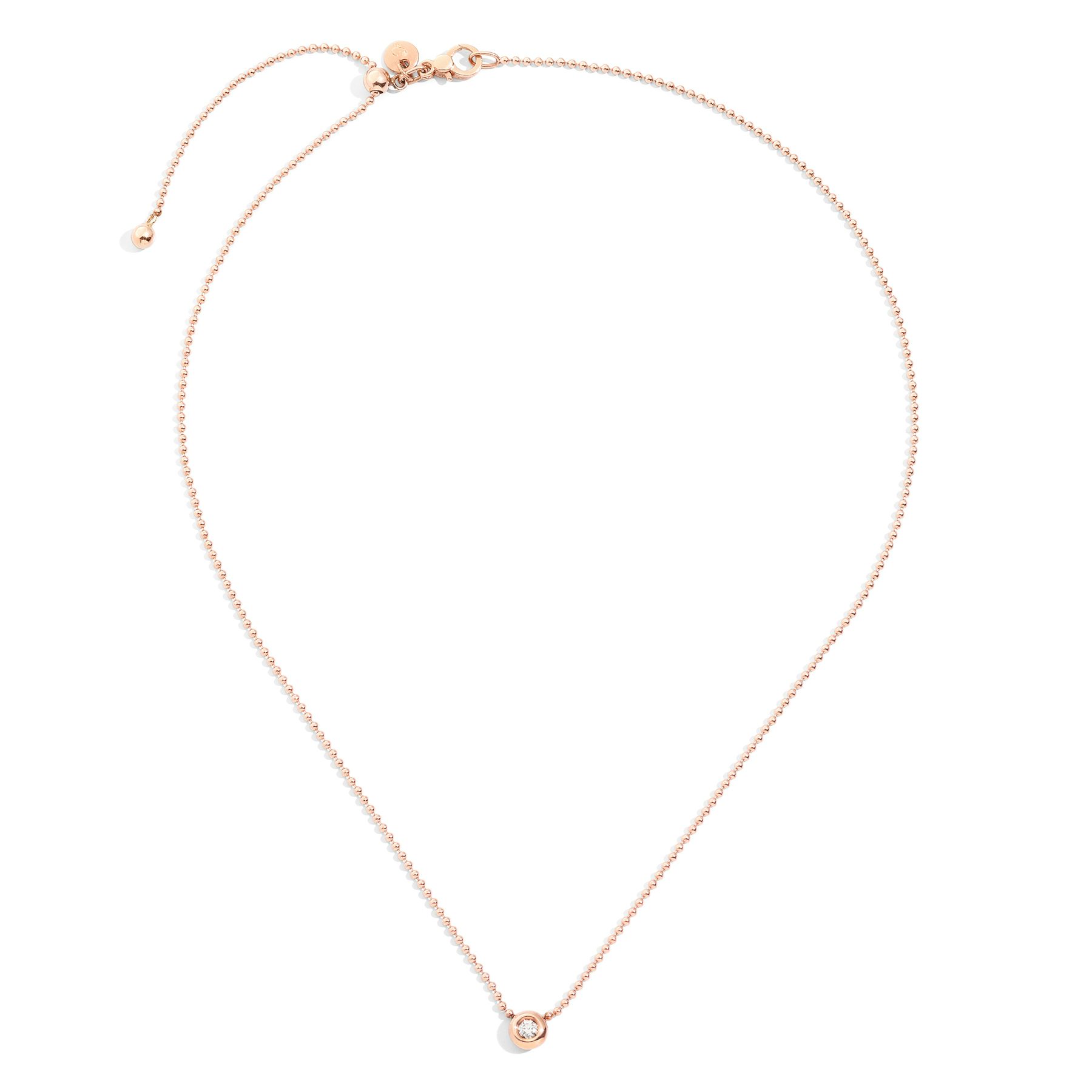 COLLANA BOLLICINE ORO ROSA & DIAMANTE BIANCO 0