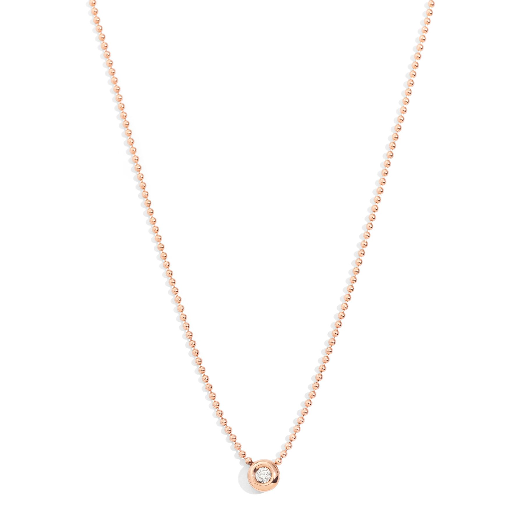 COLLANA BOLLICINE ORO ROSA & DIAMANTE BIANCO 1