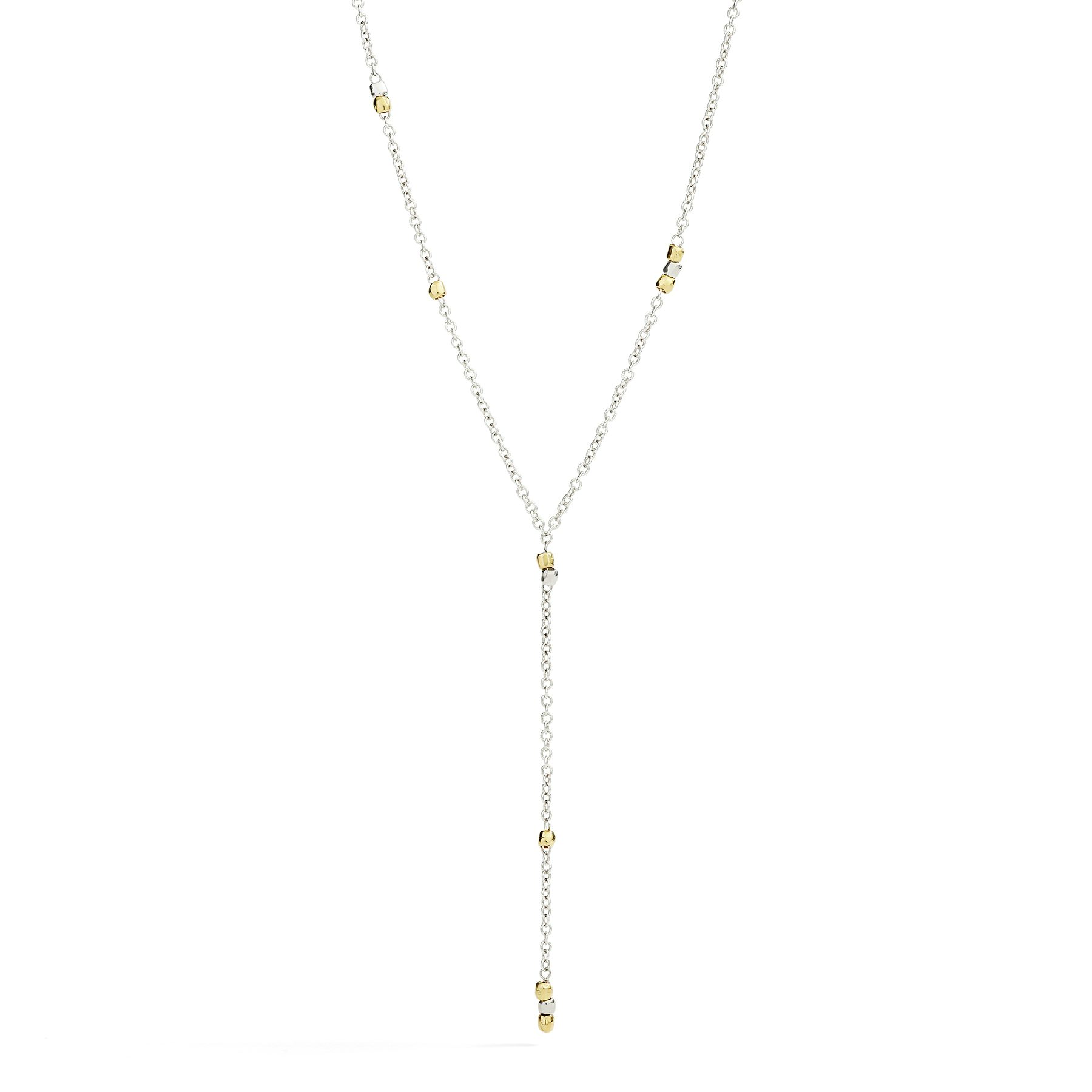 SILVER & YELLOW GOLD MINI GRANELLI NECKLACE 1
