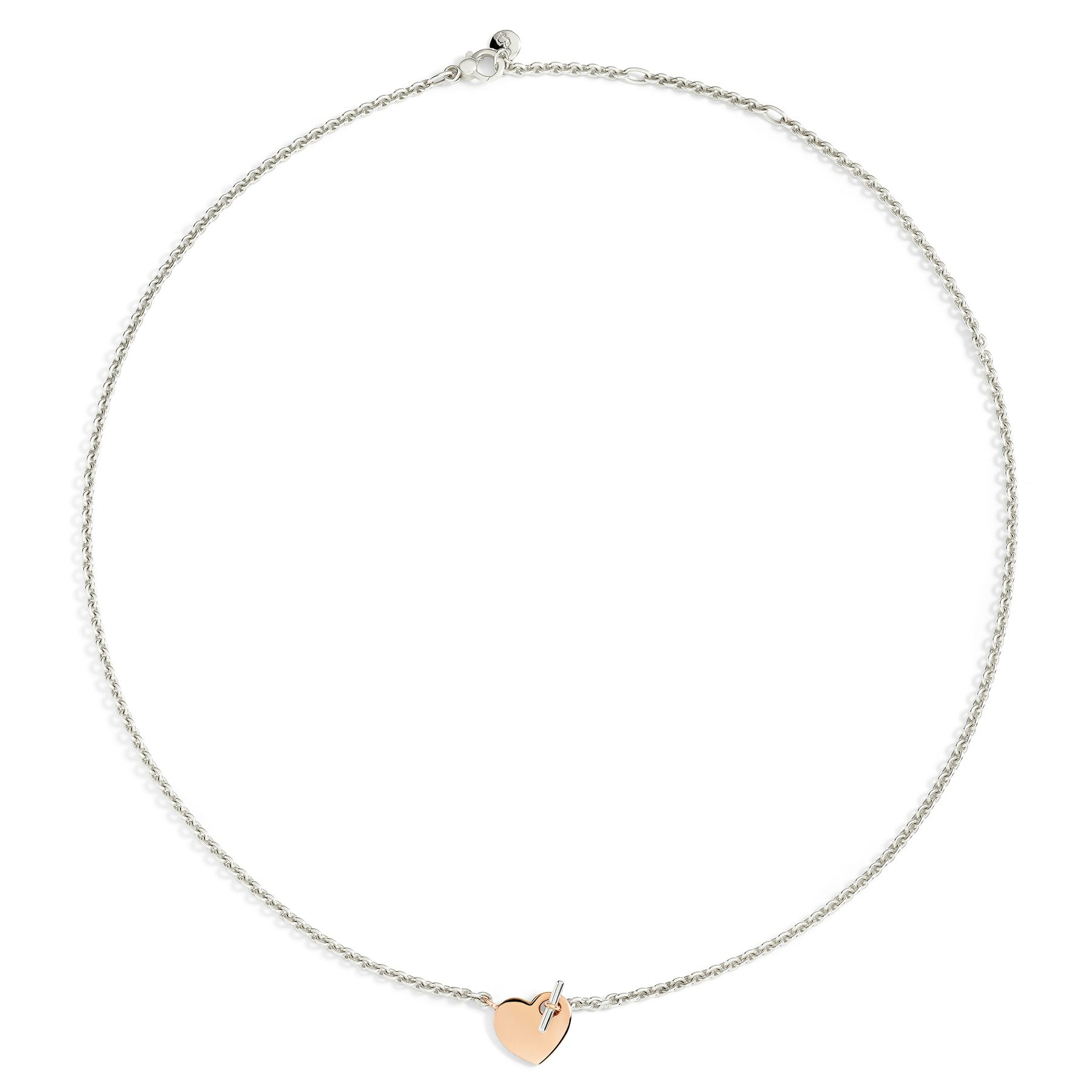 HALSKETTE HERZ ROSÉGOLD UND SILBER 0