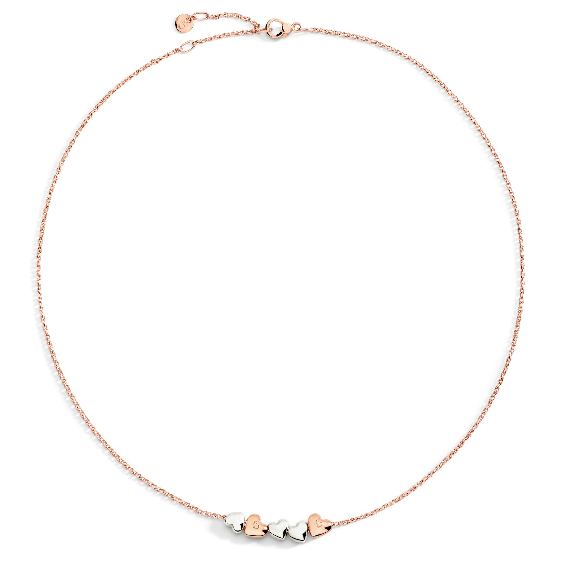 COLLANA CUORE ORO ROSA & ARGENTO 0