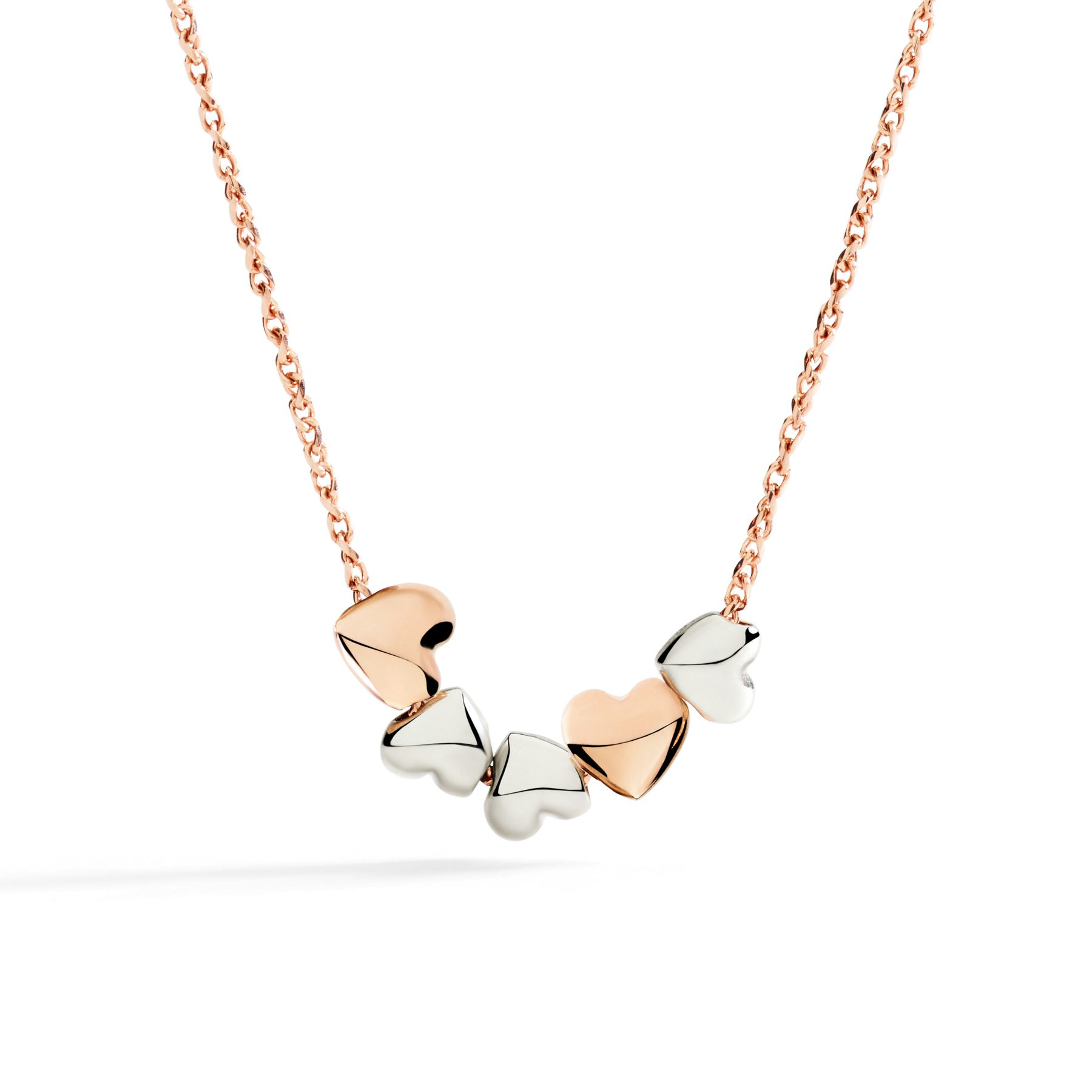 COLLANA CUORE ORO ROSA & ARGENTO 1