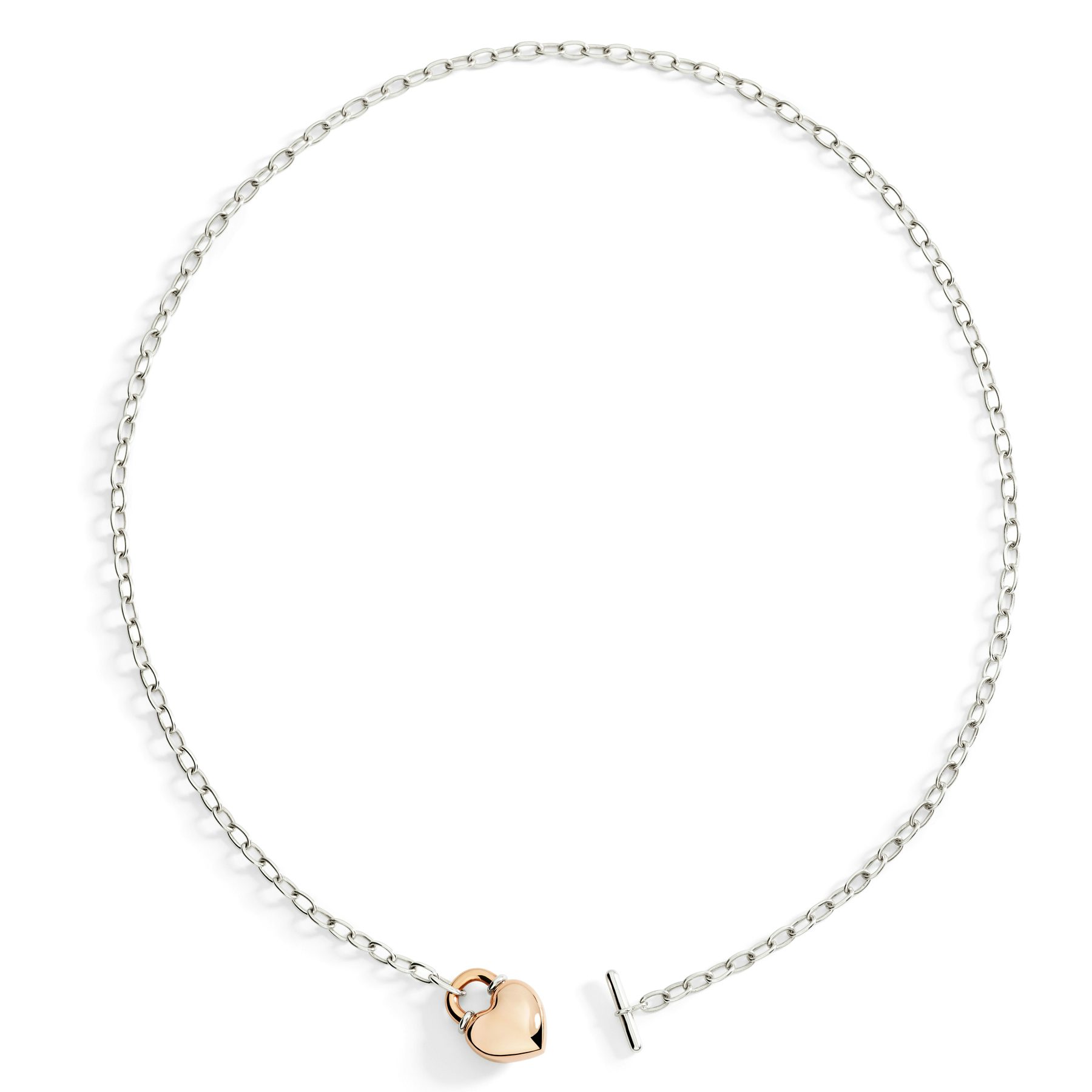 HALSKETTE HERZ AUS ROSÉGOLD UND SILBER 0