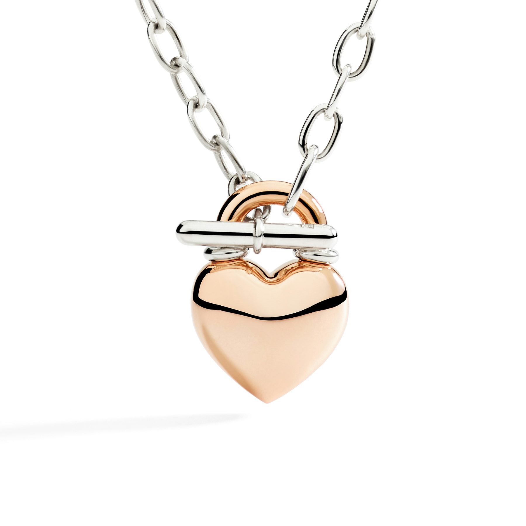 HALSKETTE HERZ AUS ROSÉGOLD UND SILBER 1