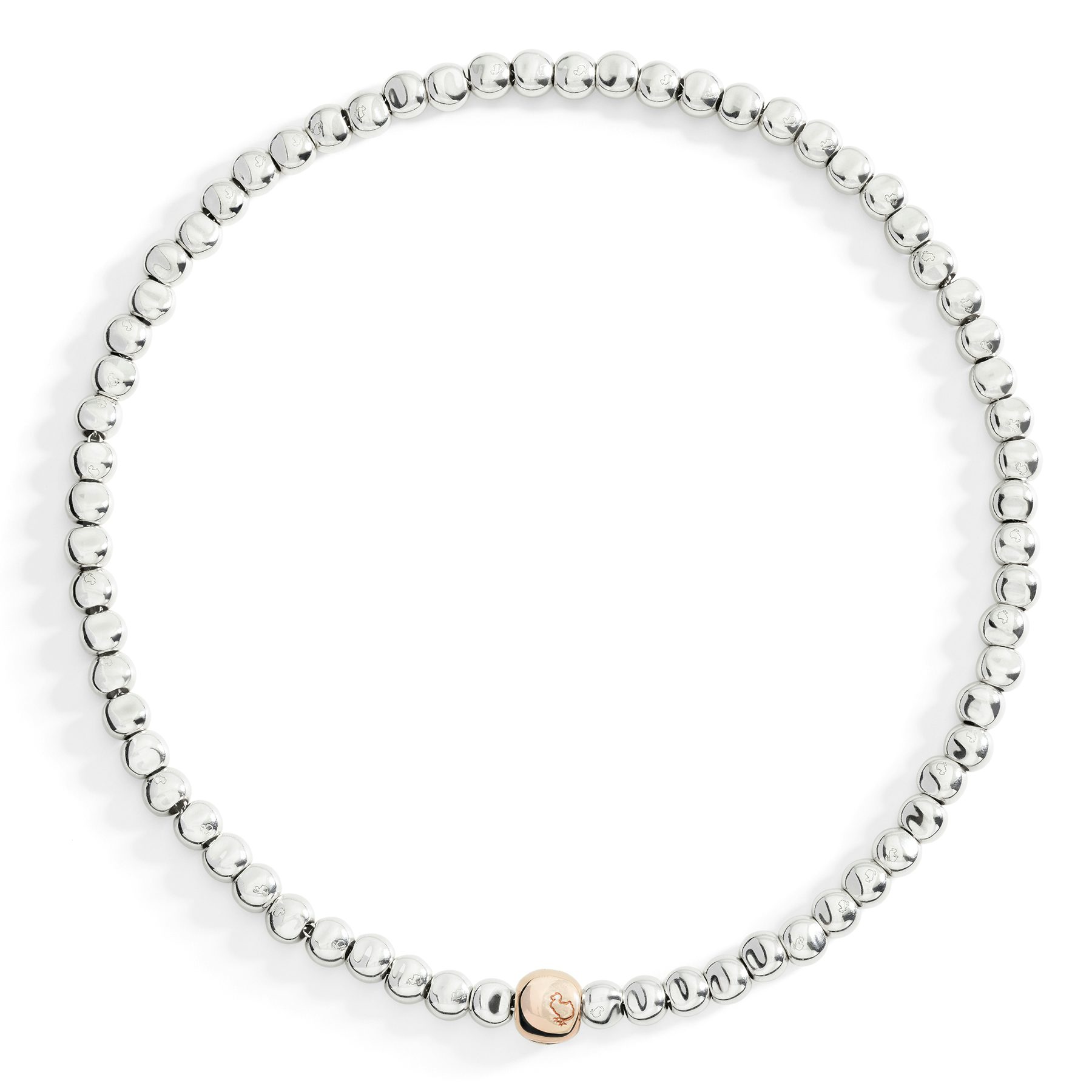 COLLIER PEPITA ARGENT ET OR ROSE 0