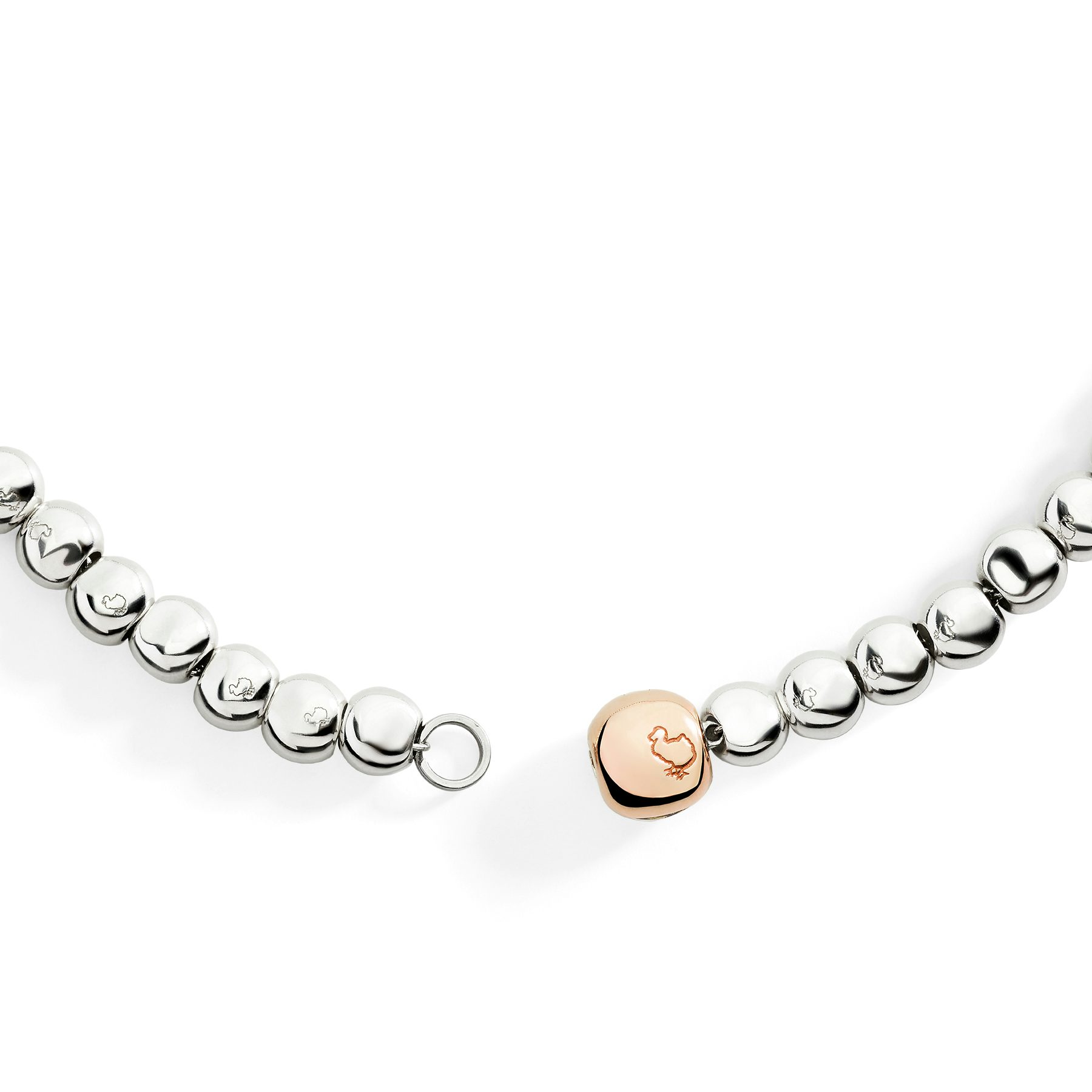 COLLIER PEPITA ARGENT ET OR ROSE 1