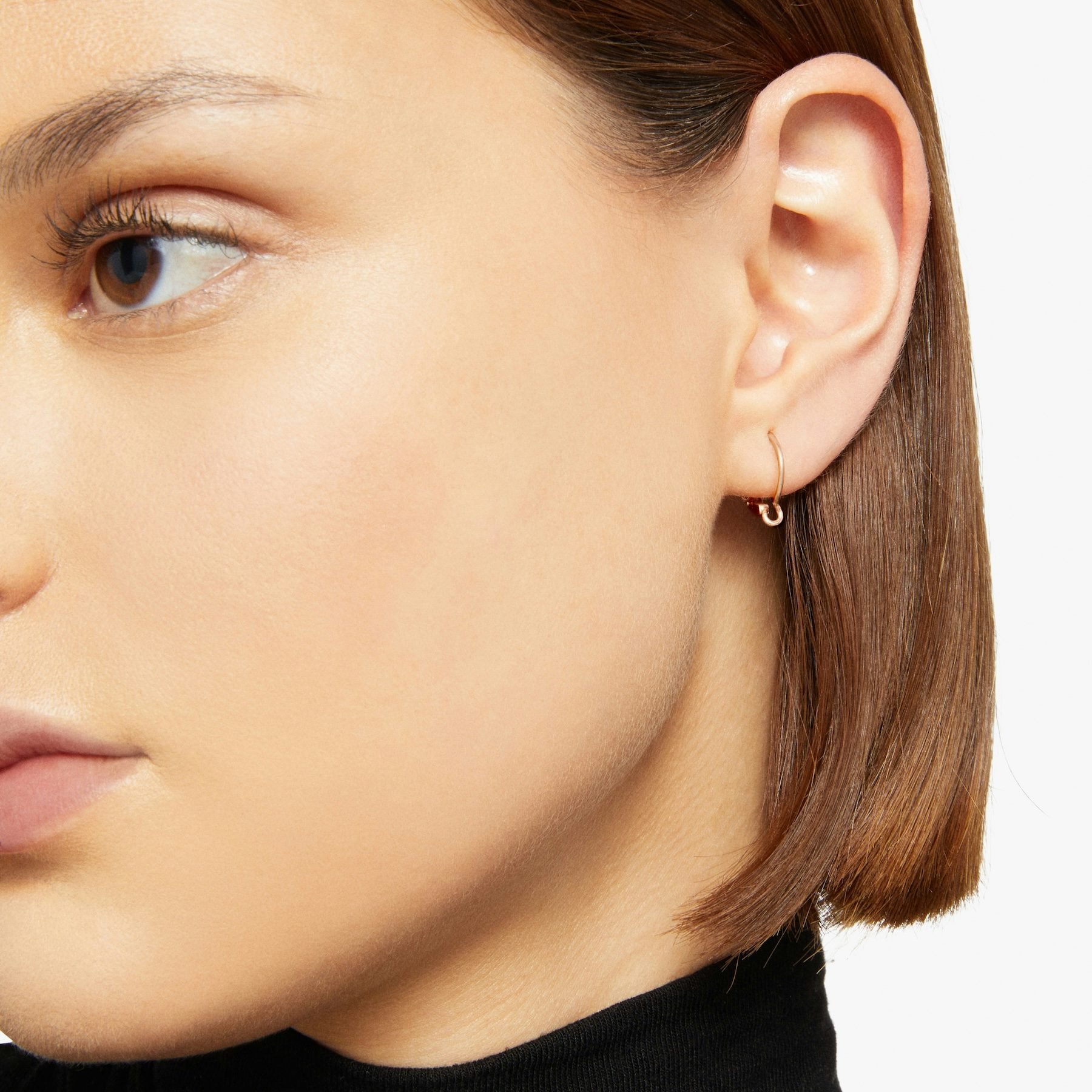 ORECCHINO HOOP PORTA CIONDOLO ORO ROSA 1