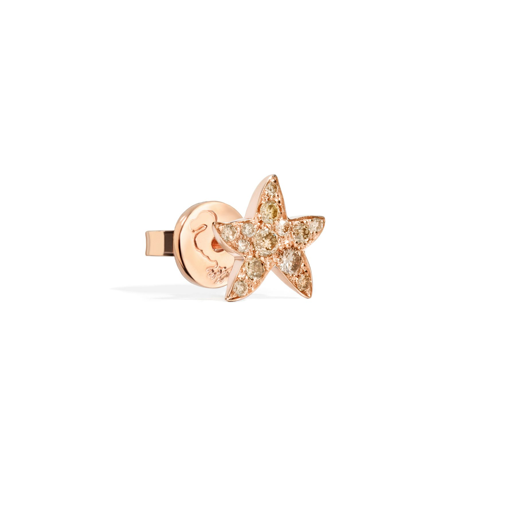 ROSE GOLD & DIAMOND STAR STUD EARRING 0