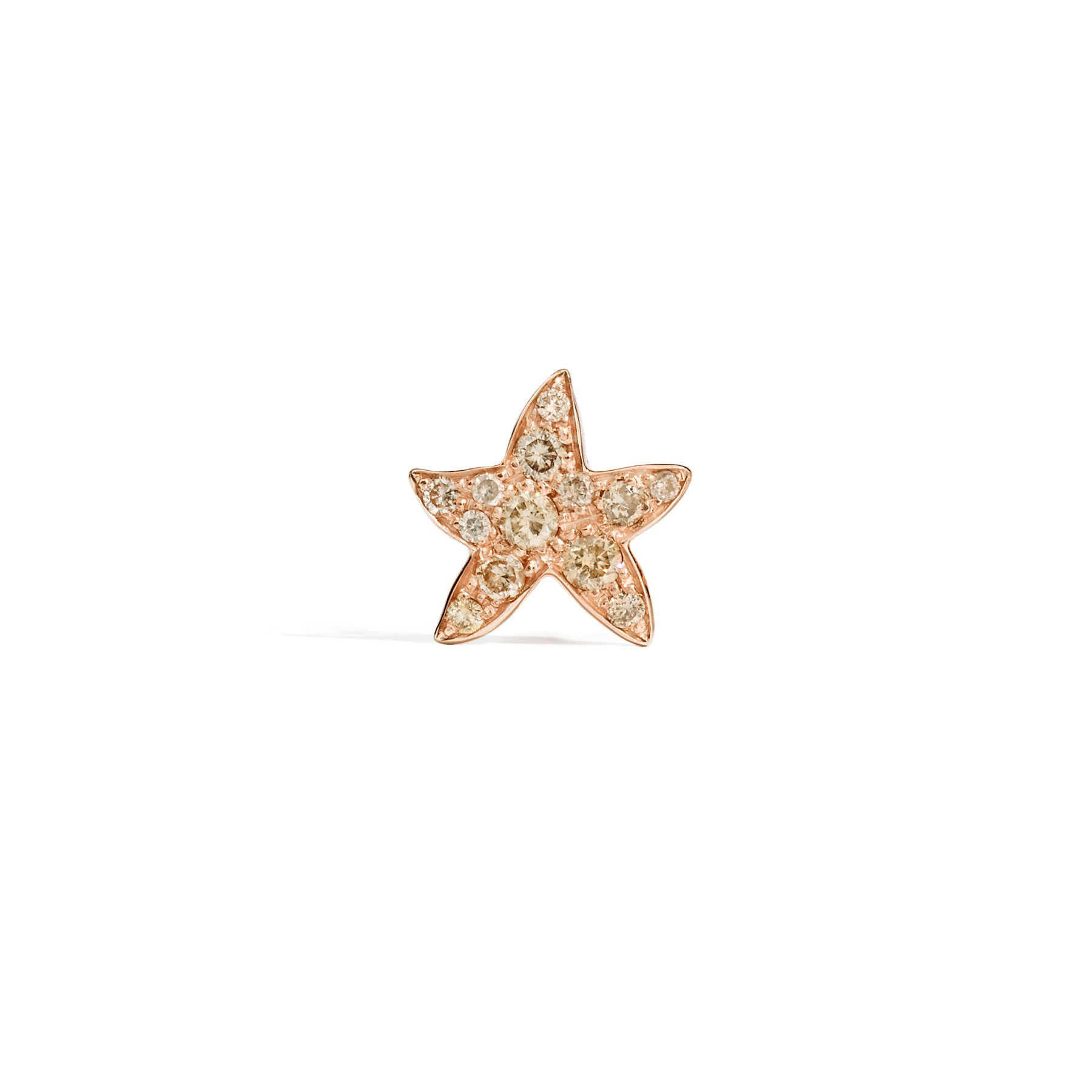 ROSE GOLD & DIAMOND STAR STUD EARRING 1