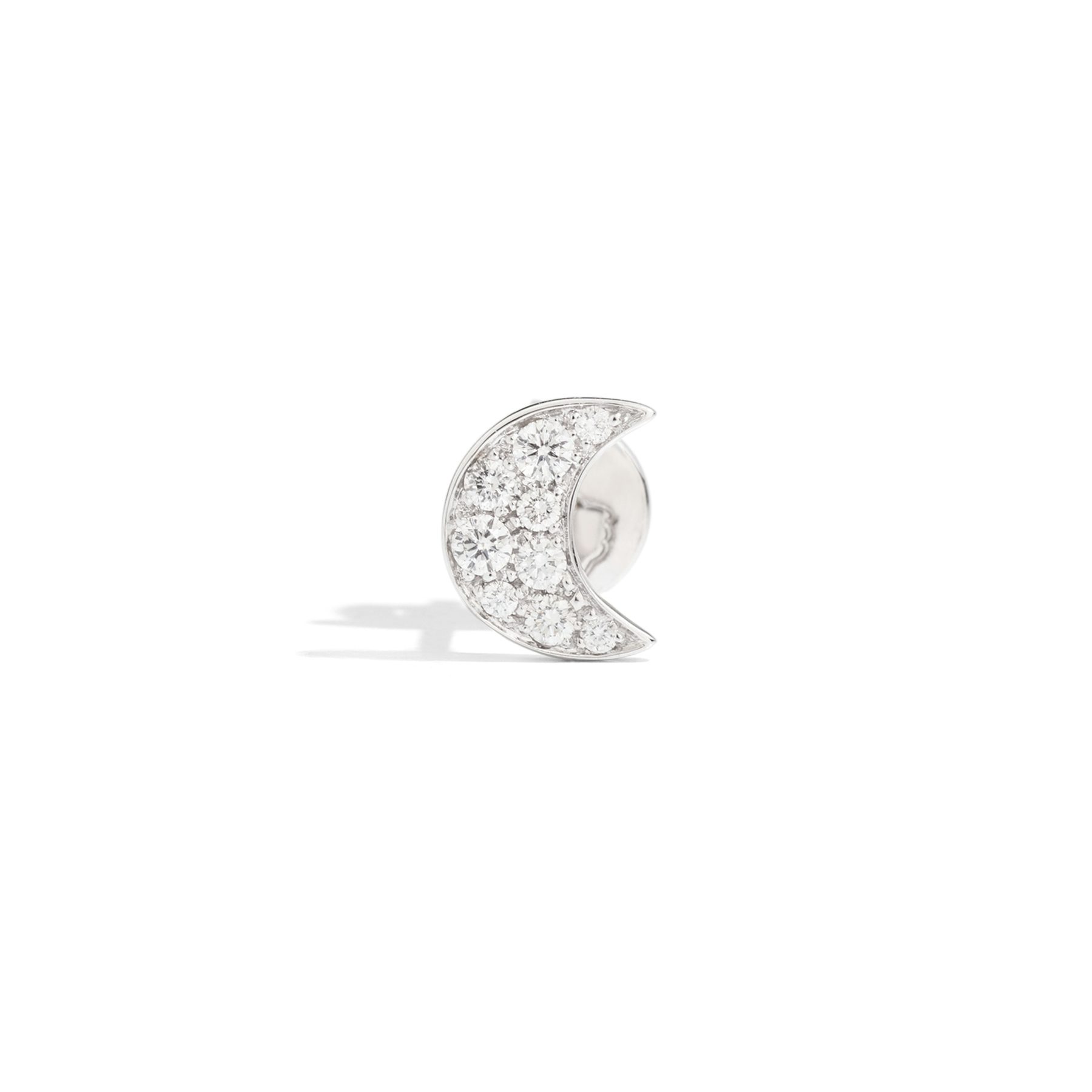 WHITE GOLD & DIAMOND MOON STUD EARRING 1