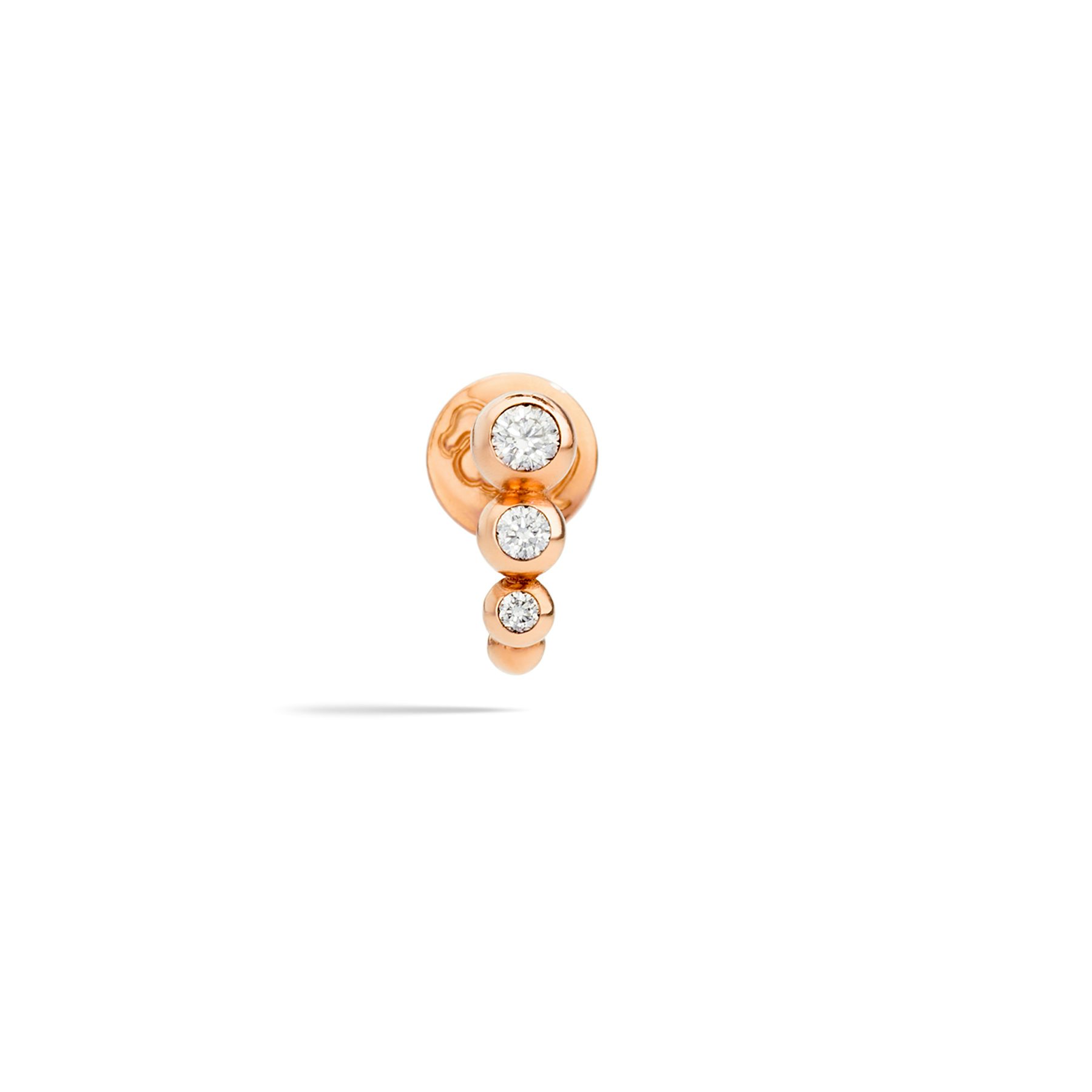 ROSE GOLD & DIAMOND BOLLICINE STUD EARRING 0