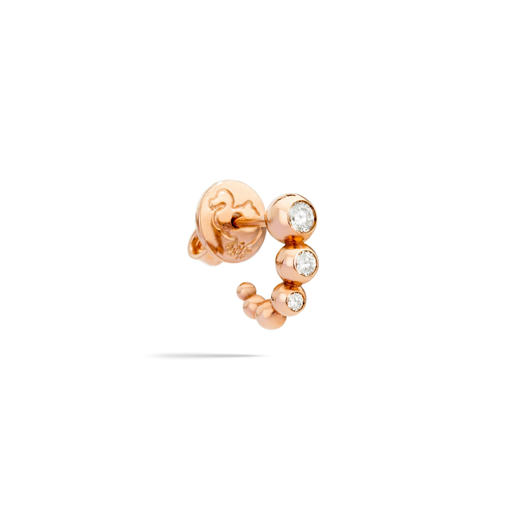 ROSE GOLD & DIAMOND BOLLICINE STUD EARRING 1