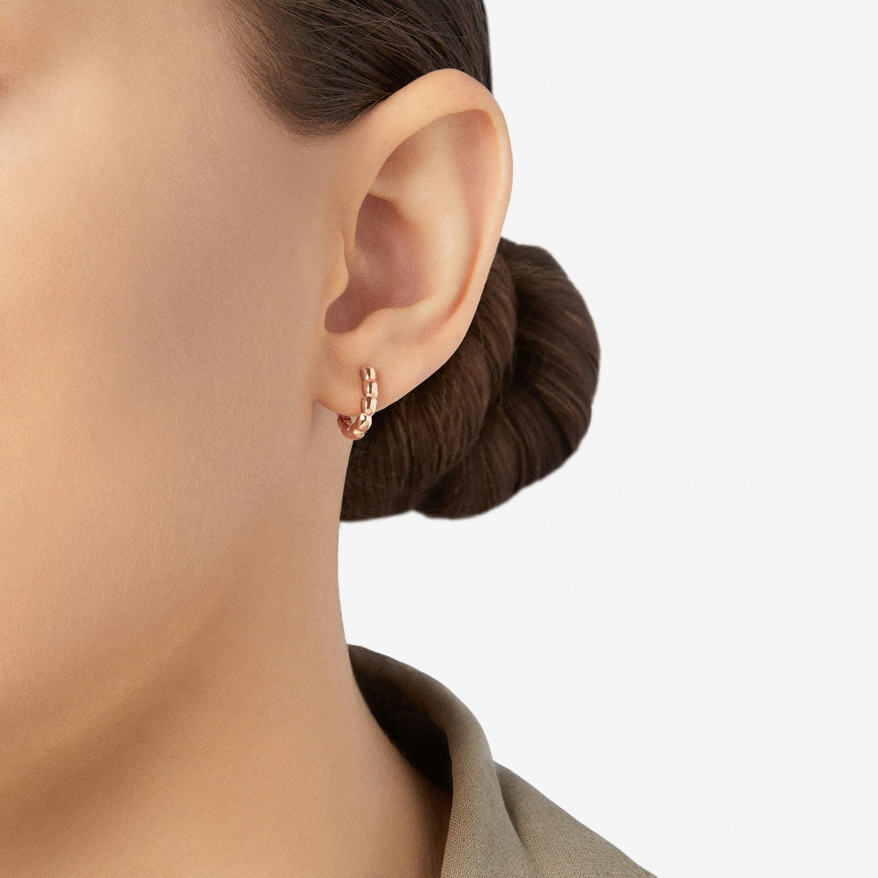 ORECCHINO HOOP GRANELLI ORO ROSA 1