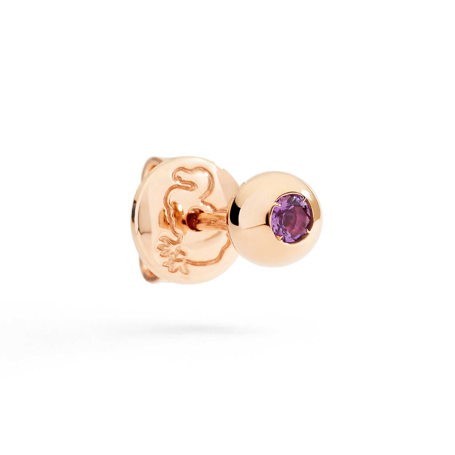 ROSE GOLD & AMETHYST BOLLICINE STUD EARRING 0